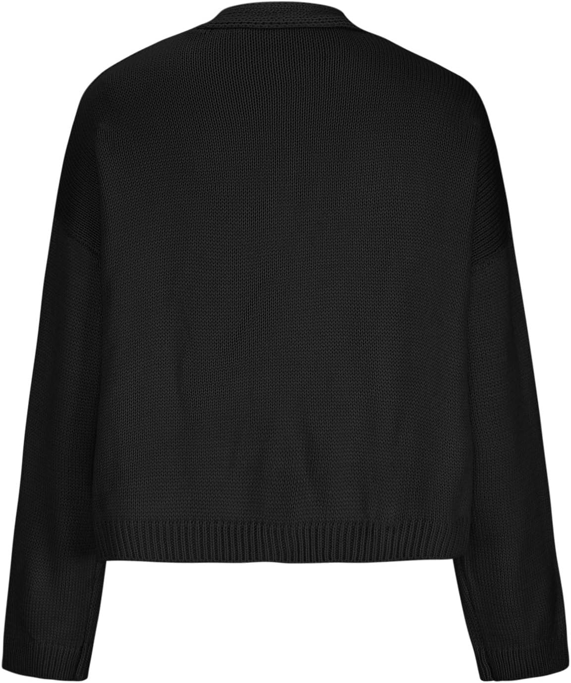 Women's Oversized Slouchy Knit Open Front Cardigan Sweaters Cropped Jackets Fall Casual Button Down Short Jacket