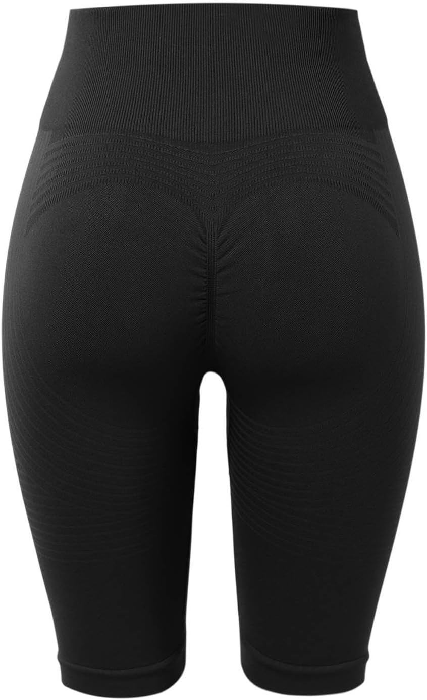 Women's High Waisted Seamless Yoga Biker Shorts Black