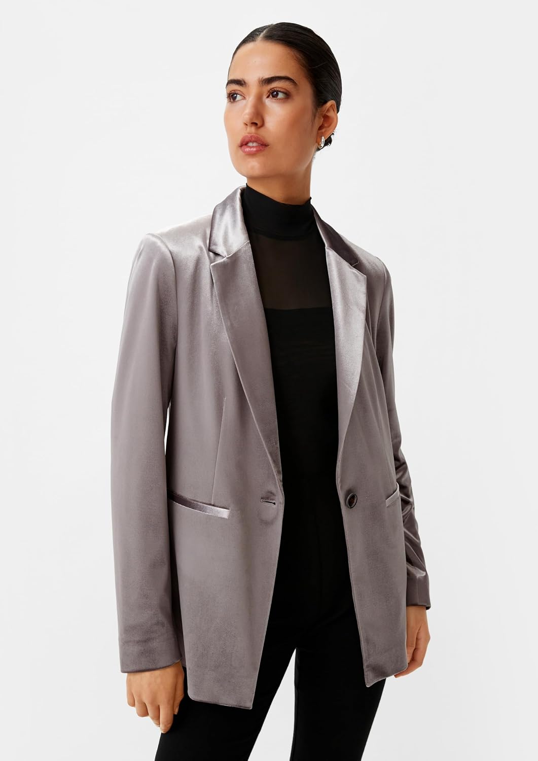 Womens Blazer Jacket Double Breasted Classic Tailored Button Down Business Casual Blazer