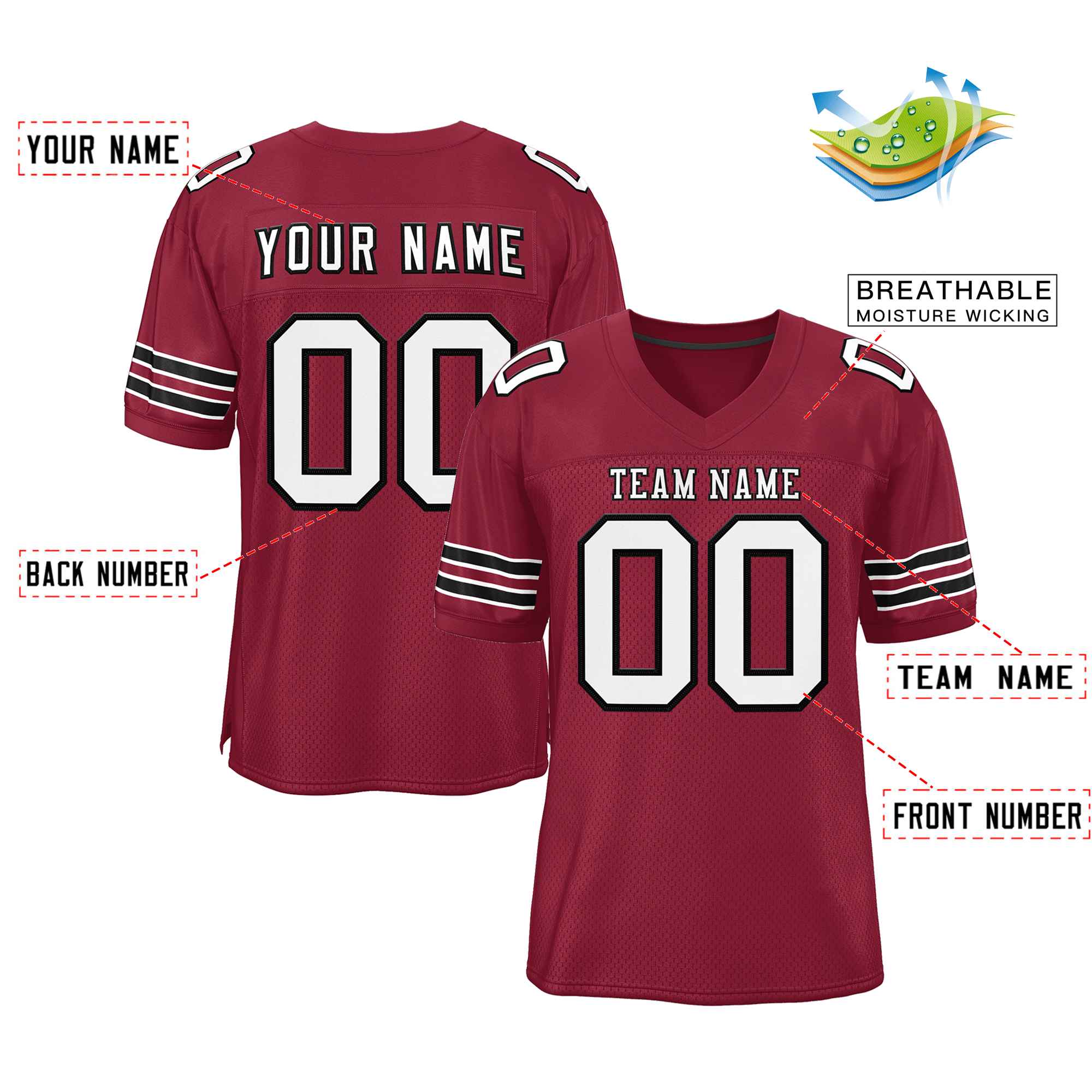 Maßgeschneidertes authentisches Fußballtrikot im klassischen Stil