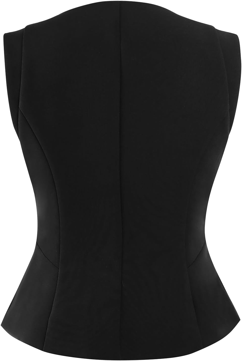 Women's Black V Neck Zip Front Suit Vest