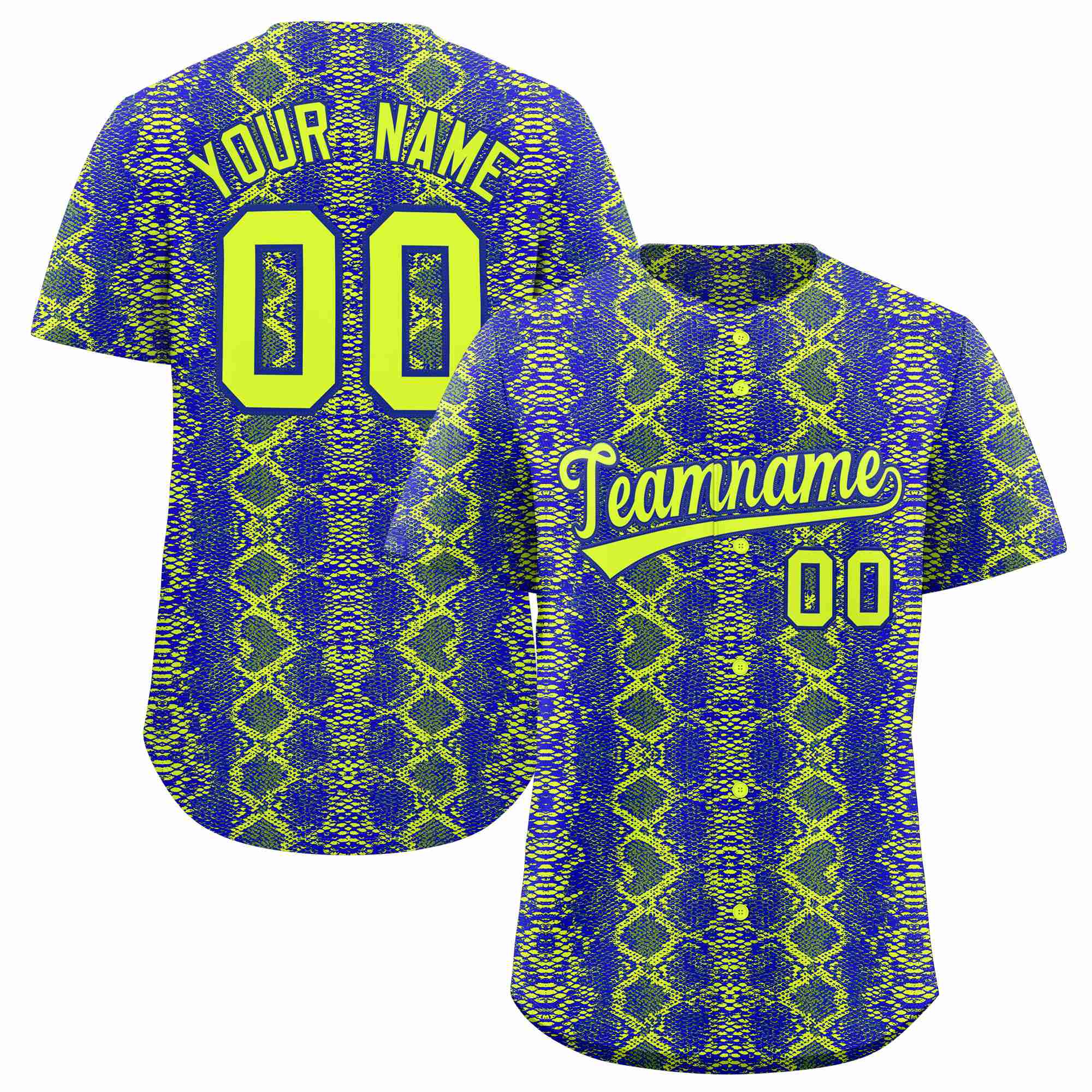 Benutzerdefiniertes authentisches Baseball-Trikot mit mehrfarbigem Schlangenledermuster