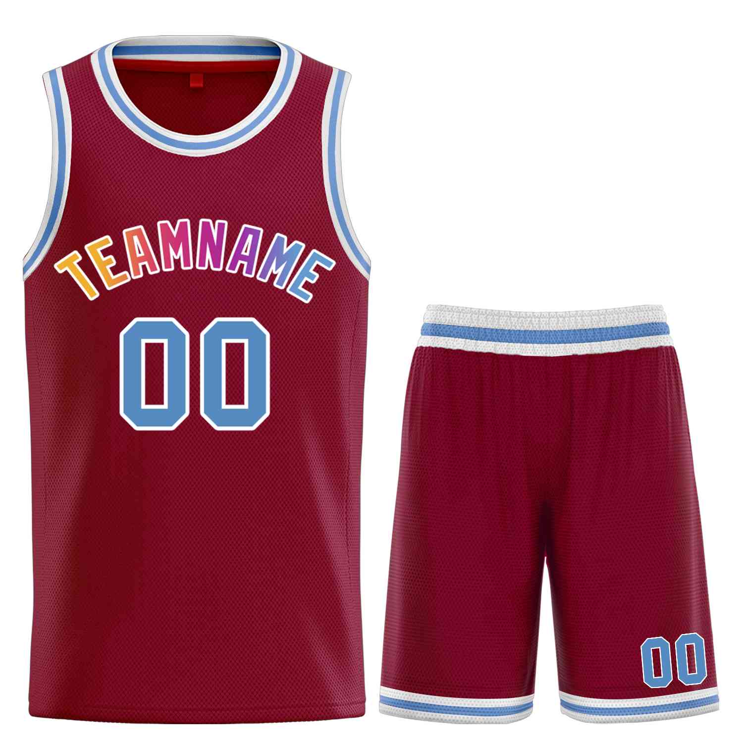 Benutzerdefiniertes Powder Blue-White Classic Sets gebogenes Basketballtrikot Benutzerdefiniertes Powder Blue-White Classic Sets gebogenes Basketballtrikot