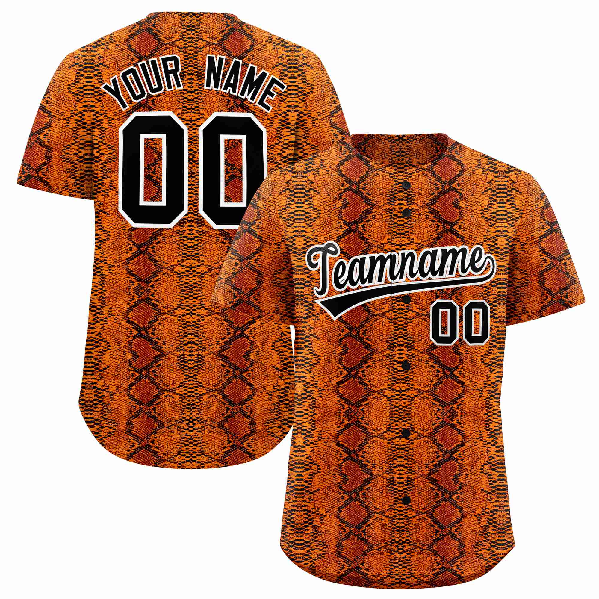 Benutzerdefiniertes authentisches Baseball-Trikot mit mehrfarbigem Schlangenledermuster