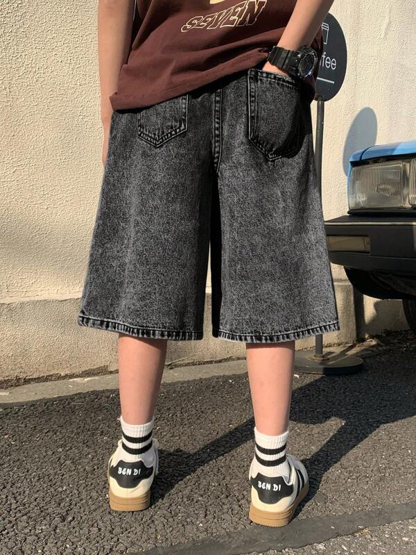 Hellblaue Jeansshorts mit geradem Schnitt für Jungen
