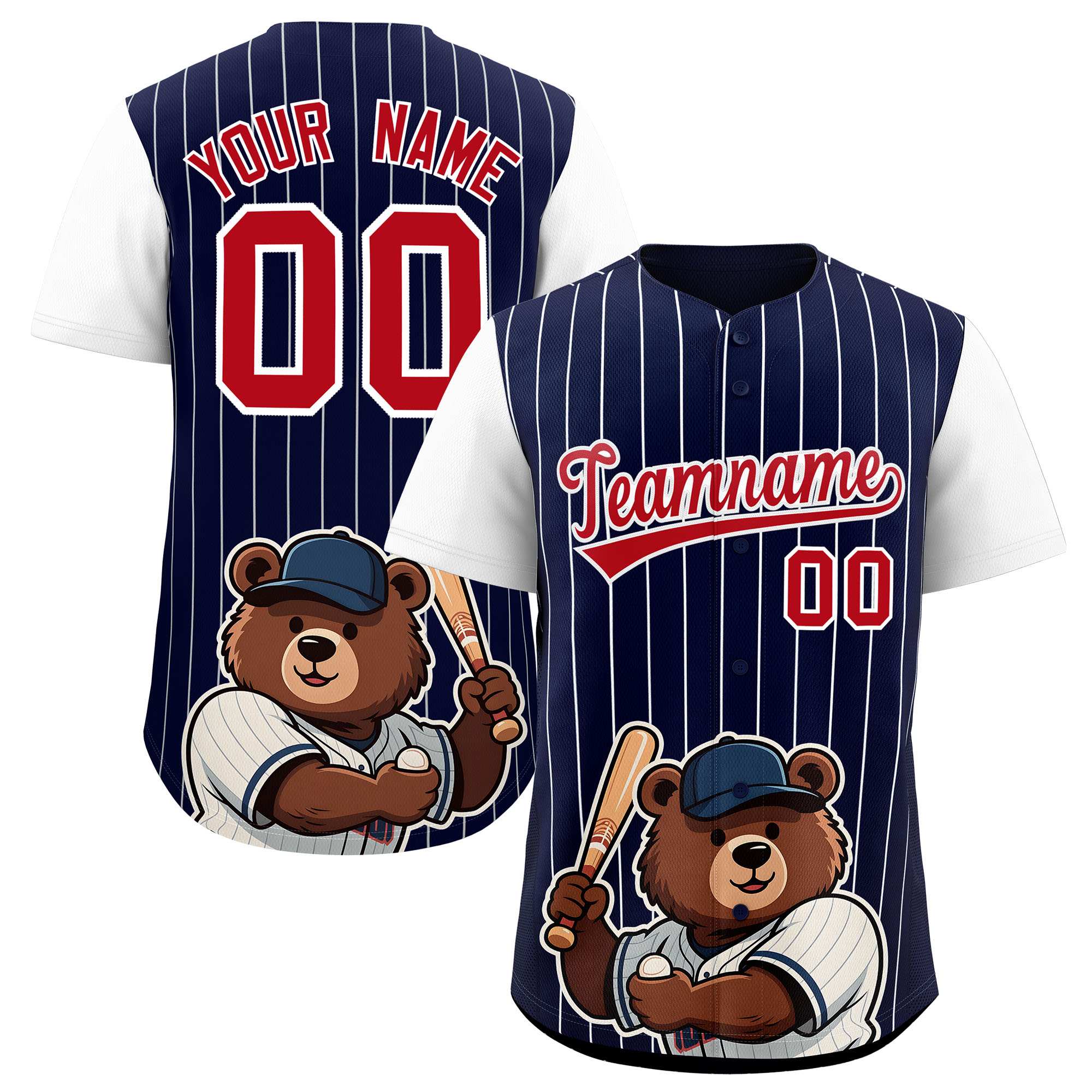 Authentisches Baseball-Trikot mit individuellem Streifen-Tiere-Graffiti-Muster, Raglanärmeln Authentisches Baseball-Trikot mit individuellem Streifen-Tiere-Graffiti-Muster, Raglanärmeln