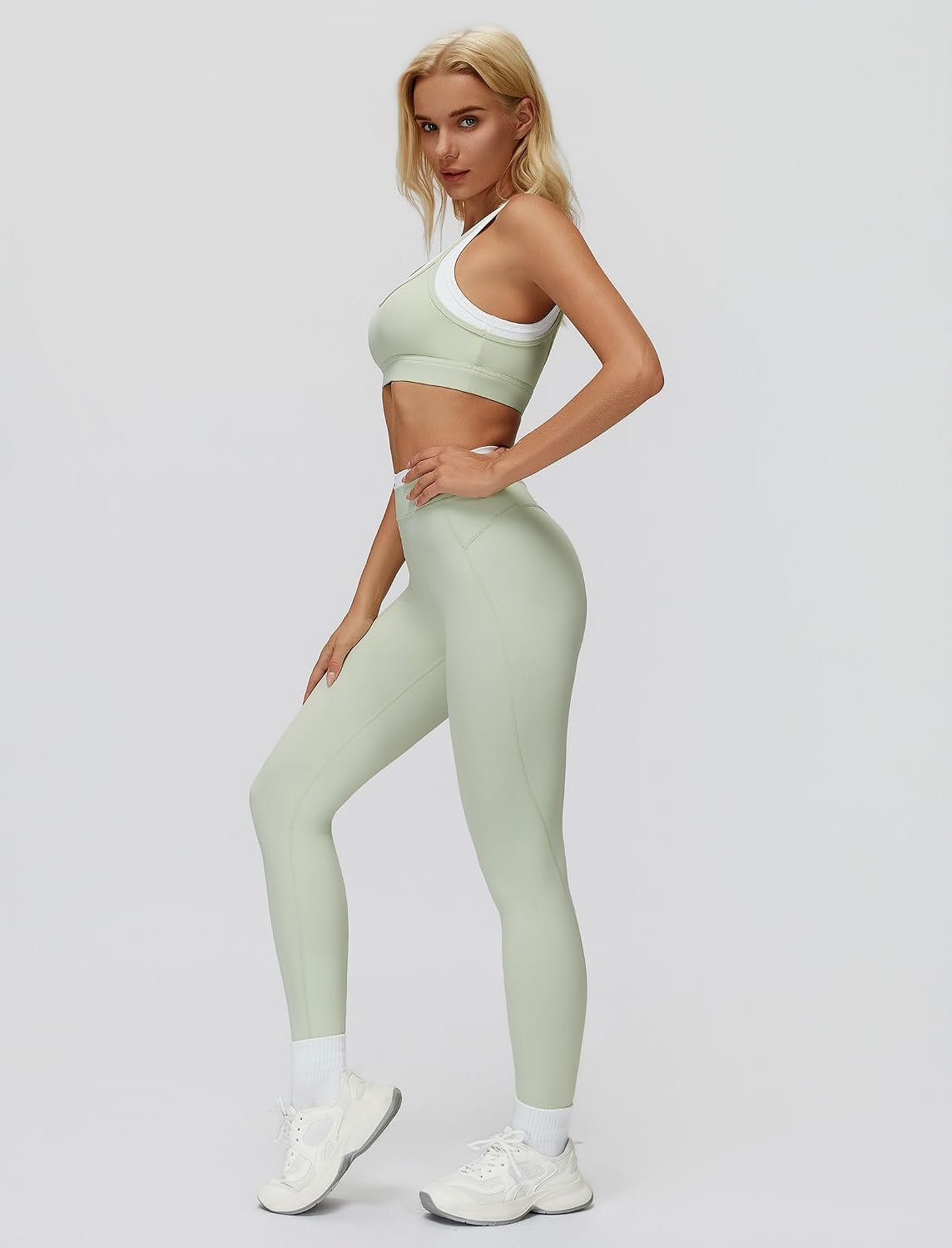 Women's One Shoulder Bra Leggings Workout Set Mocha Women's One Shoulder Bra Leggings Workout Set Mocha