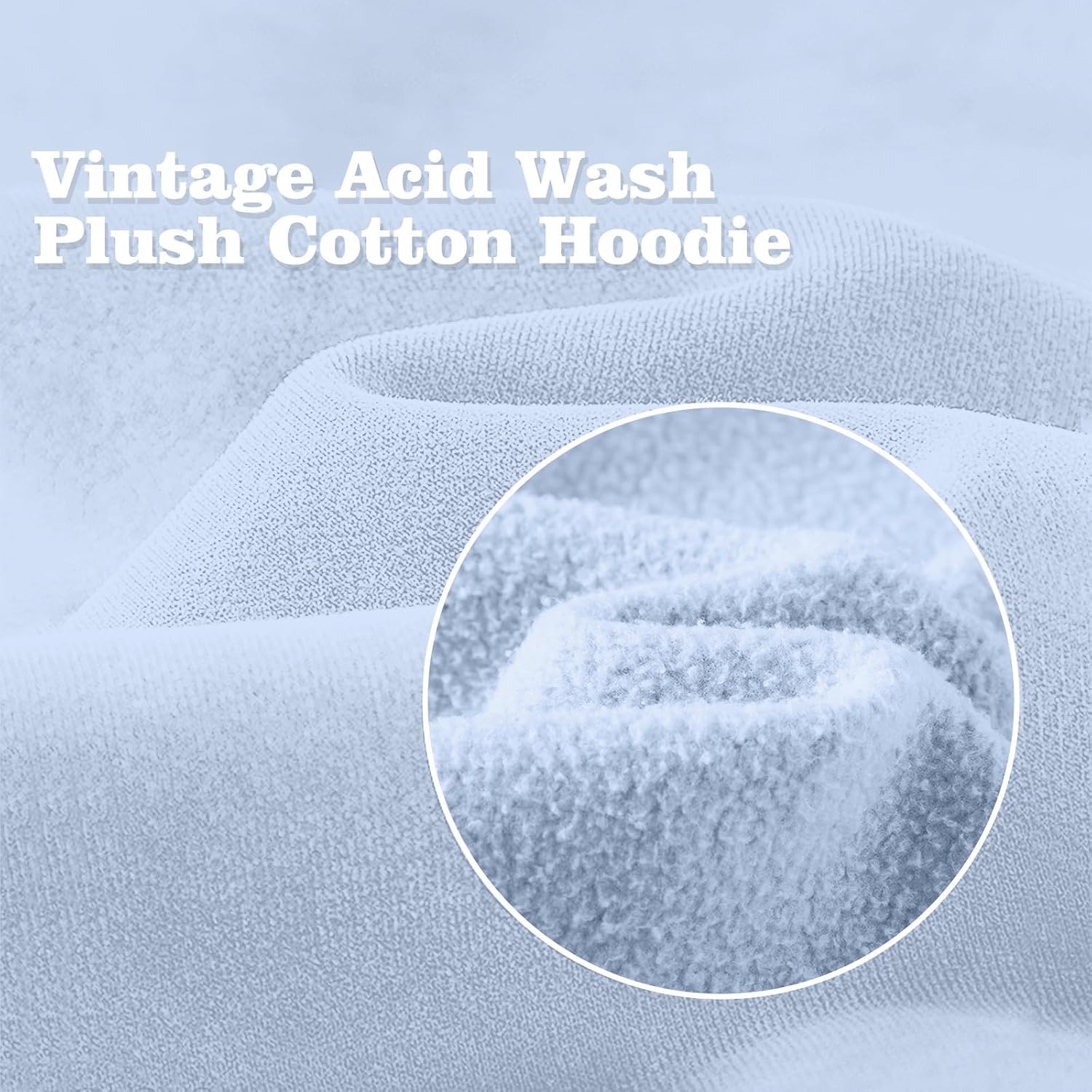Womens Oversized Hoodie Acid Wash Vintage Sweatshirt Heavyweight Fleece Cotton Streetwear Trendy Sweatshirts