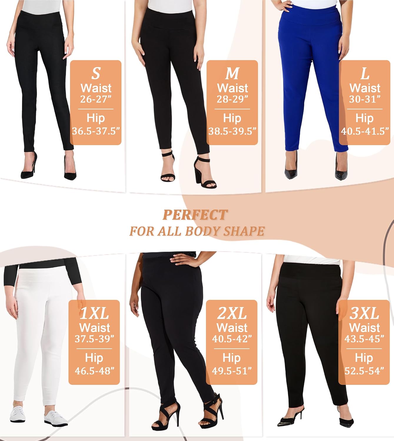 Women's High Waist Pull-On Skinny Pants (Lavender)