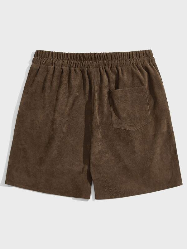 Herren-Shorts aus Cord mit Kordelzug in der Taille, für die Schule Herren-Shorts aus Cord mit Kordelzug in der Taille, für die Schule
