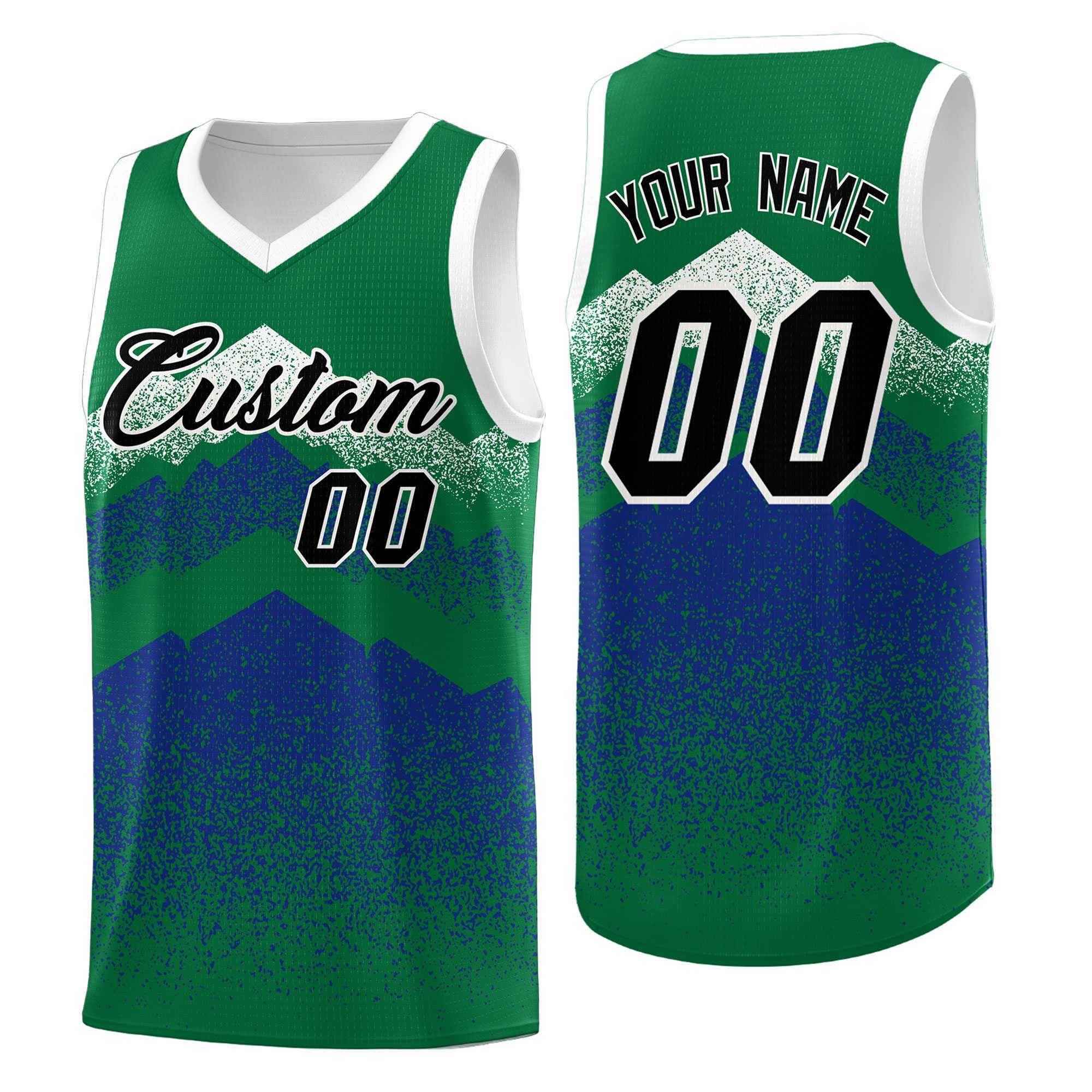 Benutzerdefiniertes Mountain Fade Drapable Gradient Fashion Uniform-Basketballtrikot