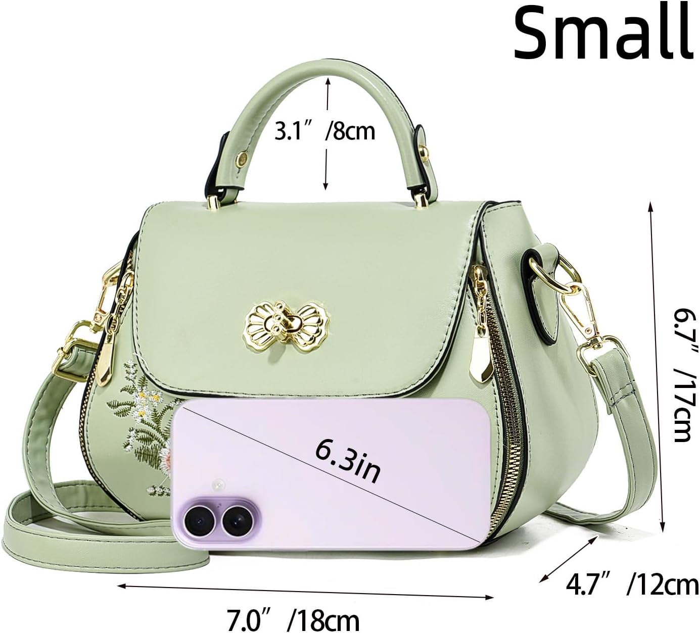 Women's Embroidered Top Handle Satchel Purse Women's Embroidered Top Handle Satchel Purse