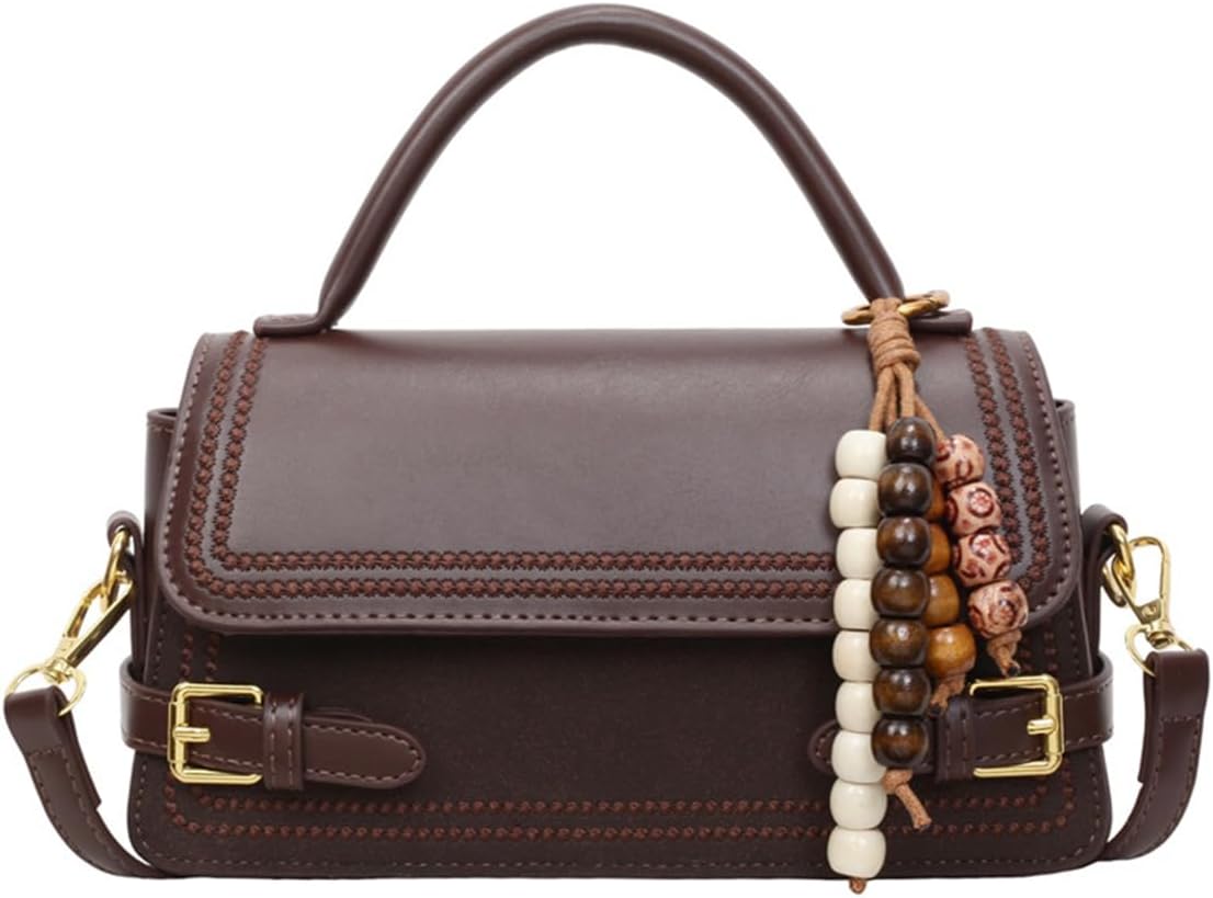 Women's Geometric Leather Doctor Bag Satchel