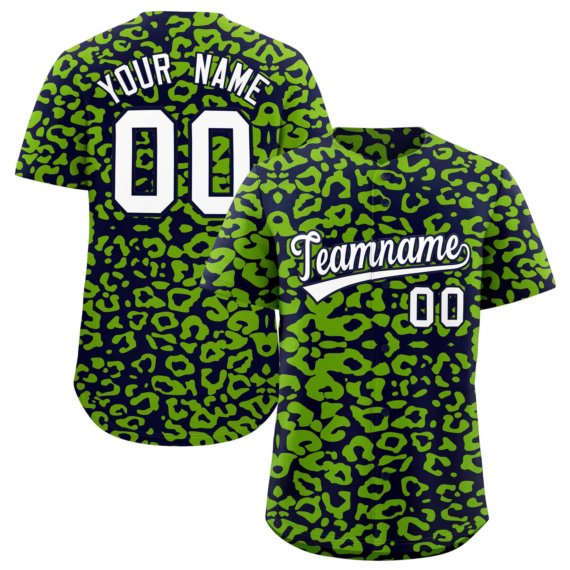 Authentisches Baseball-Trikot mit individuell gestaltetem Leopardenmuster