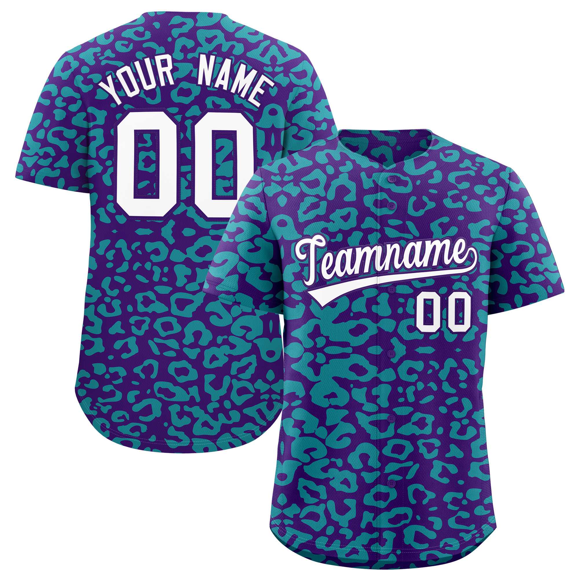 Authentisches Baseball-Trikot mit individuell gestaltetem Leopardenmuster