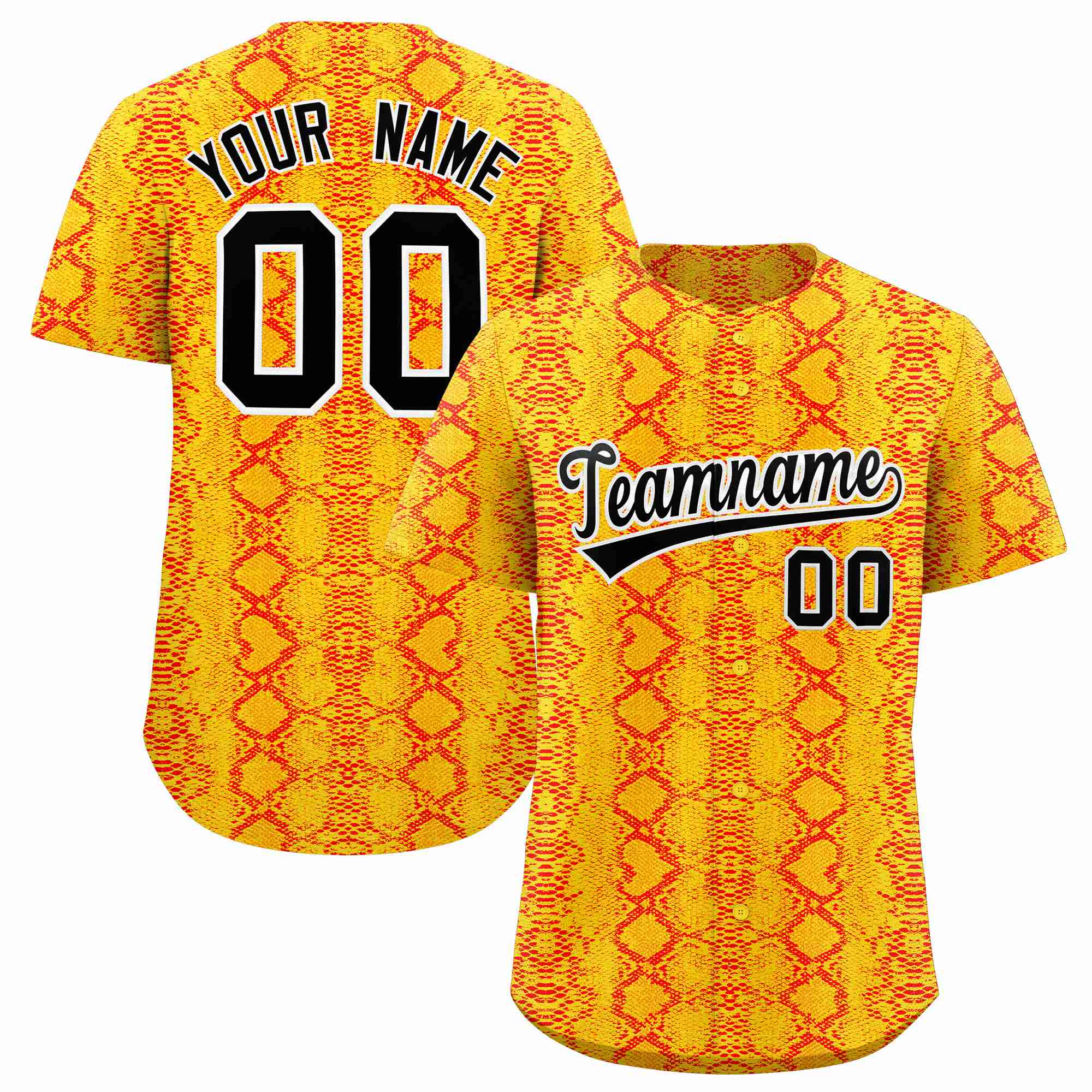 Benutzerdefiniertes authentisches Baseball-Trikot mit mehrfarbigem Schlangenledermuster