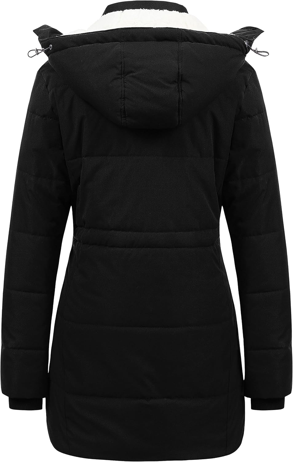 Women's Sherpa Lined Hooded Puffer Parka Black