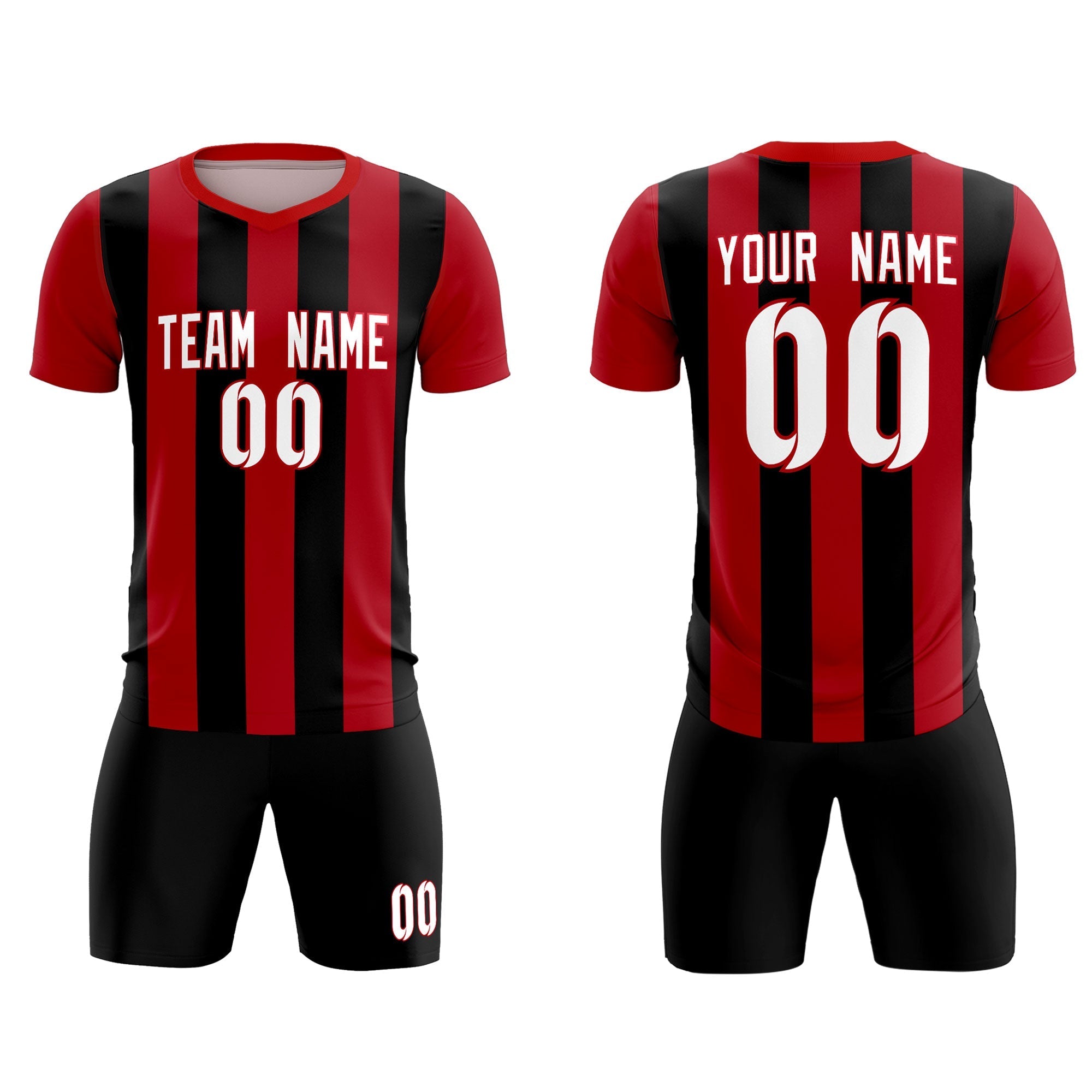 Benutzerdefinierte vertikale Streifen Casual Outdoor-Fußball-Sets-Trikot Benutzerdefinierte vertikale Streifen Casual Outdoor-Fußball-Sets-Trikot