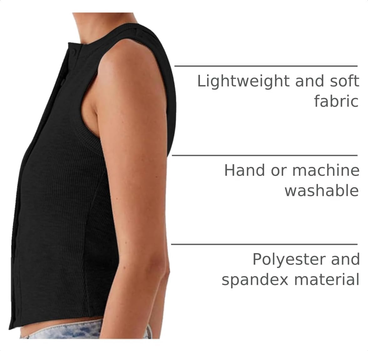 Womens Going Out Tops Summer Tank Sexy Crop Cute Y2K Shirts Button Down Ribbed Sleeveless Cropped Vest Basic Concert Date Night Rave Party Outfits Spring