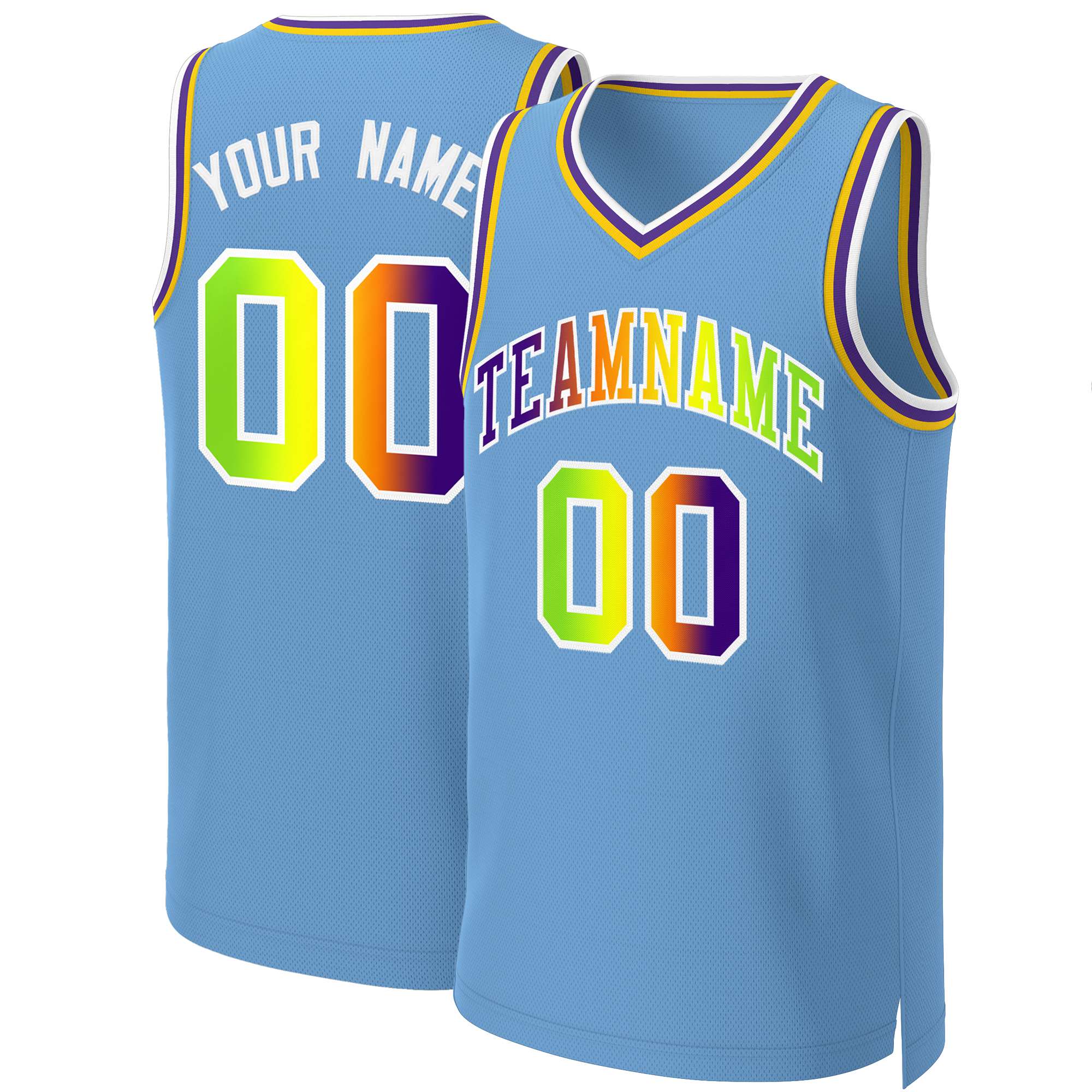 Benutzerdefiniertes Basketballtrikot mit klassischem Farbverlauf und modischen Oberteilen