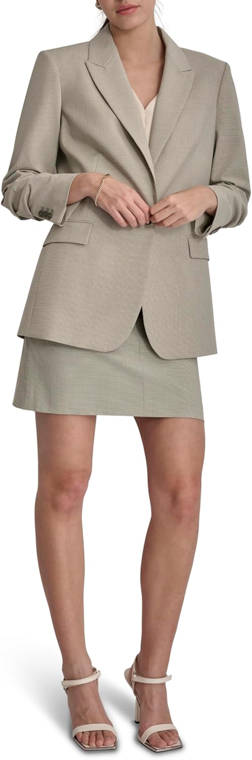 Women's Single Button Longline Blazer Sage Green