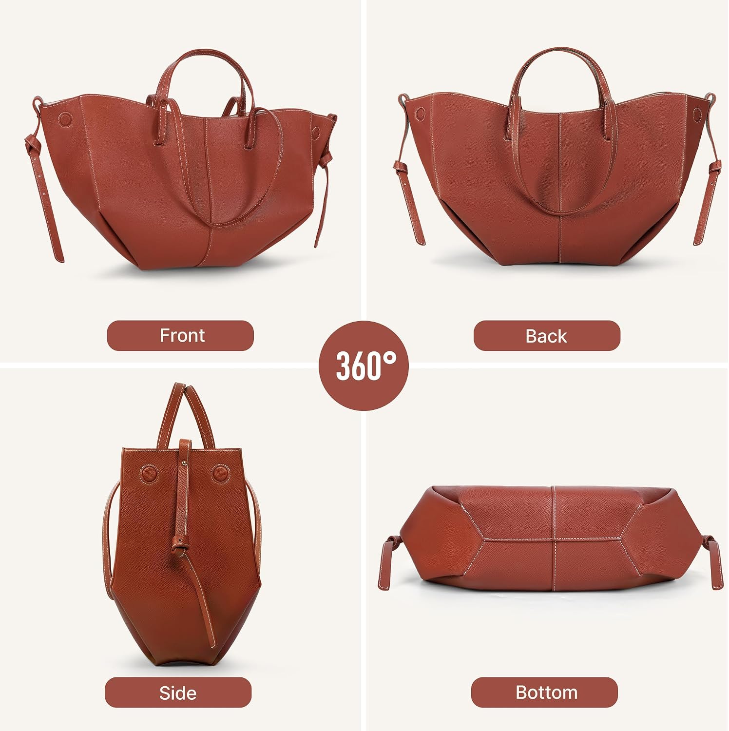 Women's Microfiber Wing Tote Bag Rust Red Women's Microfiber Wing Tote Bag Rust Red