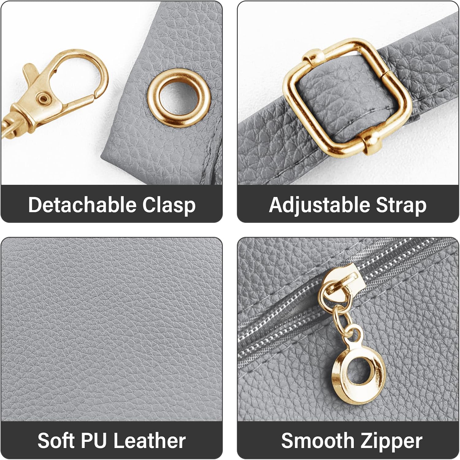 Women's PU Leather Crossbody Phone Purse with Adjustable Strap