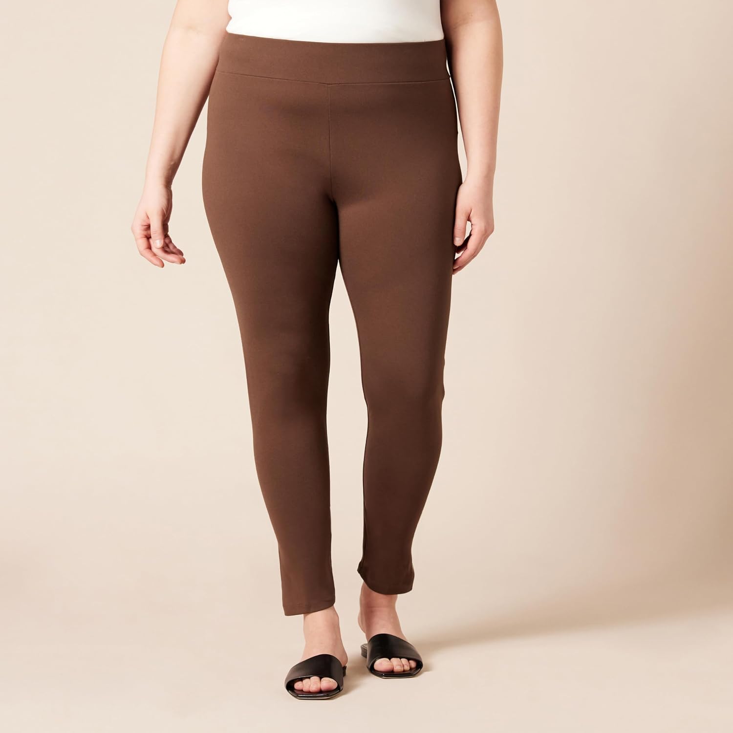 Women's Ponte Knit Leggings, Skinny Fit (Brown) Women's Ponte Knit Leggings, Skinny Fit (Brown)