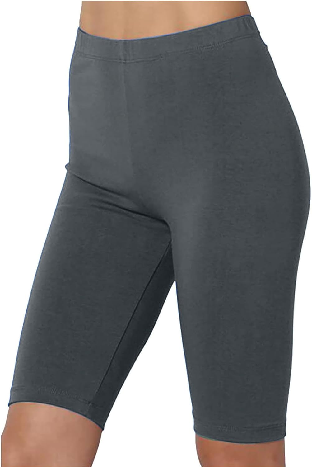 Womens Basic High Waisted Active Yoga Shorts Knee-Length and Ankle Length Leggings Waist Running Tights Dark