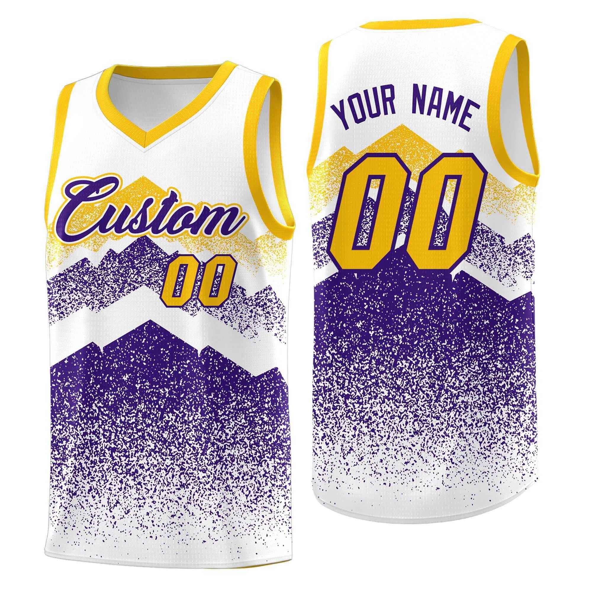 Benutzerdefiniertes Mountain Fade Drapable Gradient Fashion Uniform-Basketballtrikot