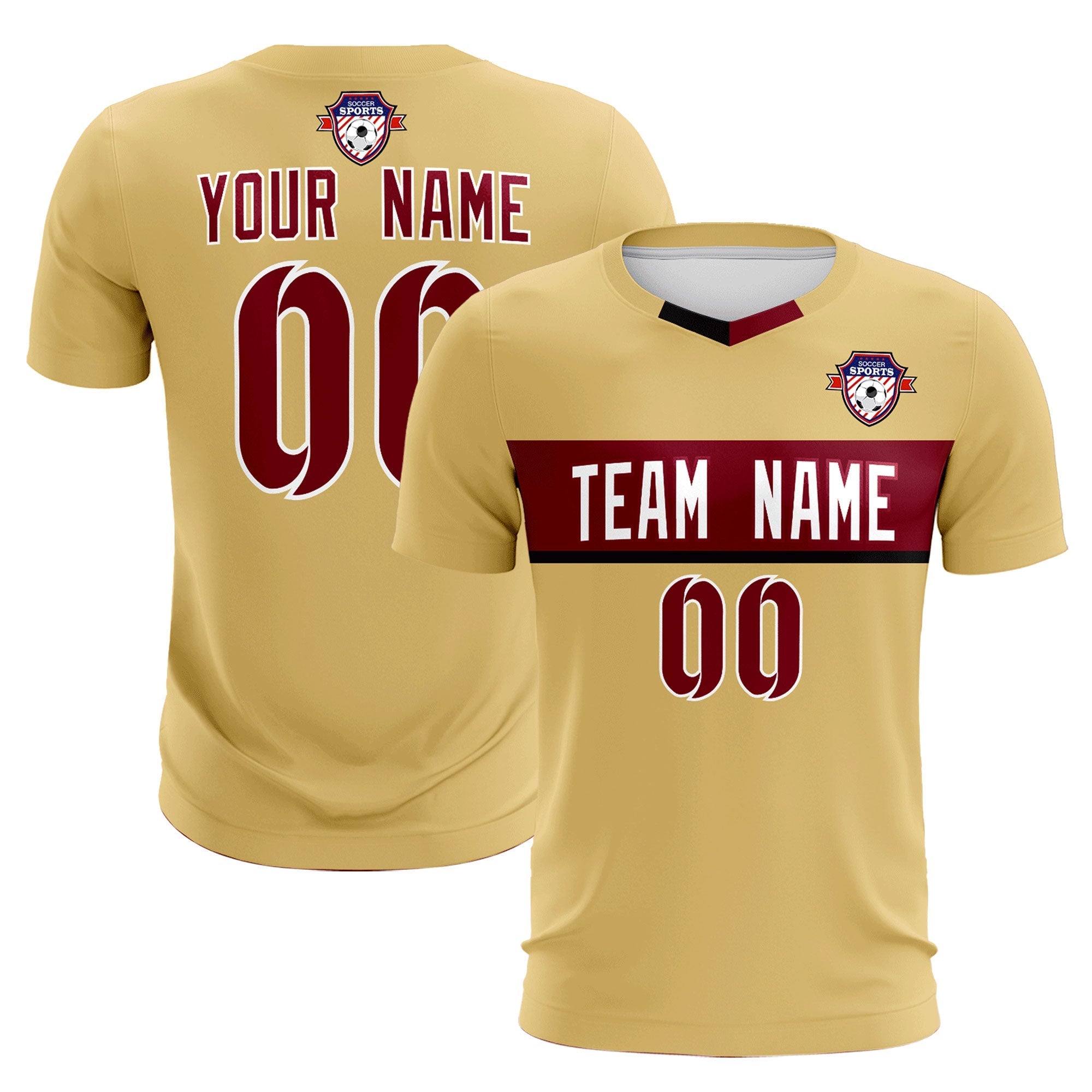 Maßgeschneidertes Khaki Classic Sports Sets Fußballtrikot