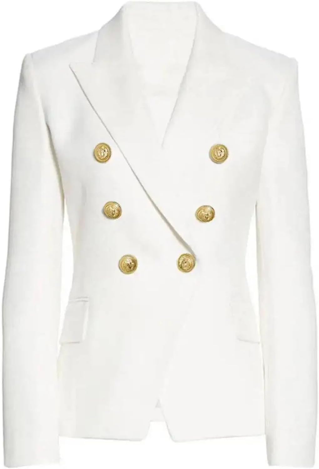 Women's Gold Button Double Breasted Blazer Pink