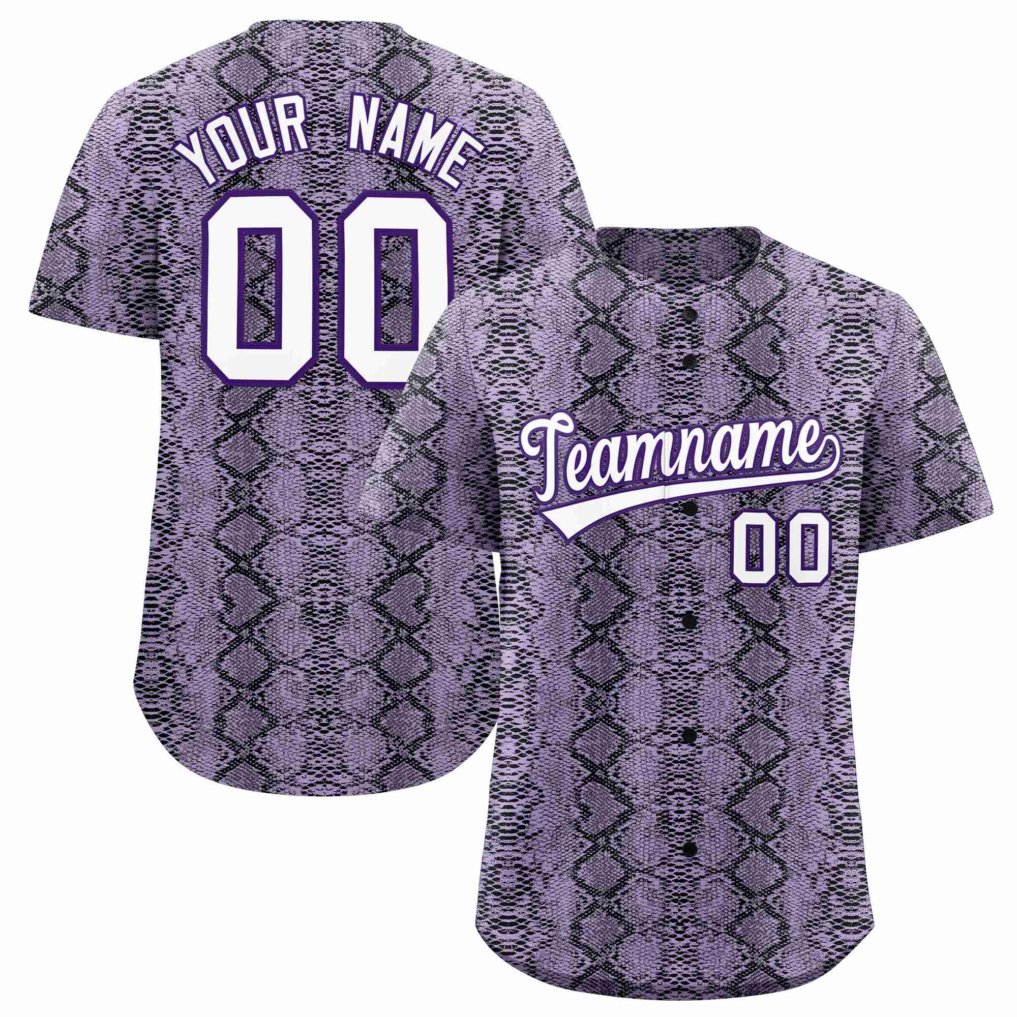 Benutzerdefiniertes authentisches Baseball-Trikot mit mehrfarbigem Schlangenledermuster