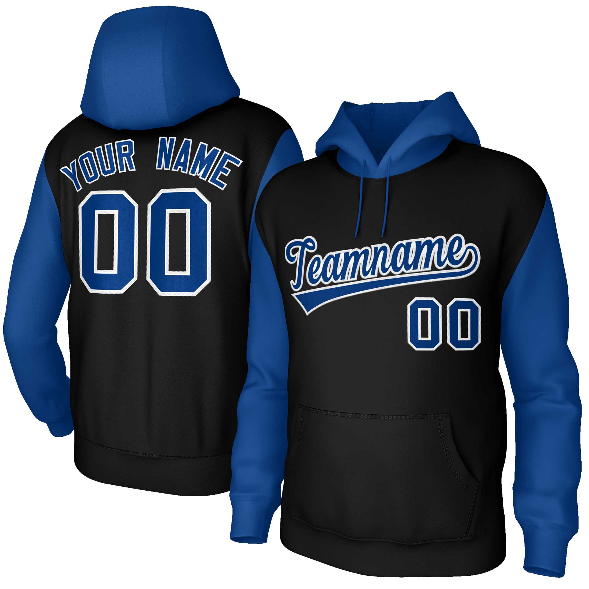 Maßgeschneiderter, genähter Sportwear-Pullover-Hoodie mit Raglanärmeln