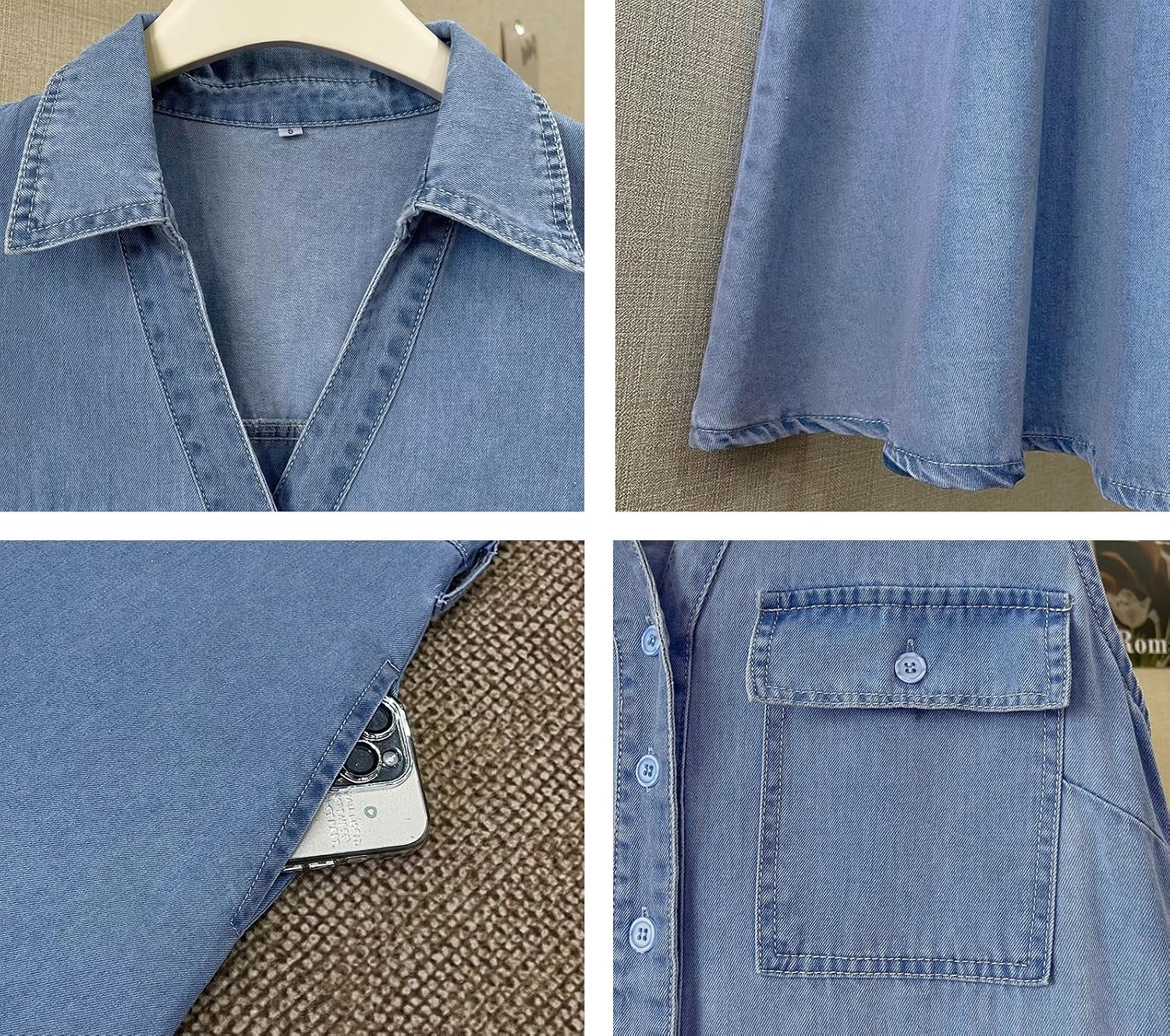 Womens Summer Casual Belted Sleeveless Denim Shirt Dresses Button A-Line Swing Jean Long Dress