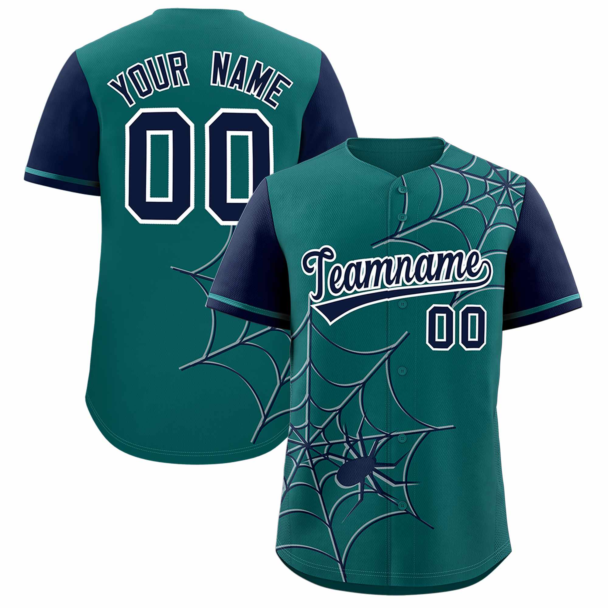 Benutzerdefiniertes Spinnennetz-Muster, Raglanärmel, authentisches Baseball-Trikot