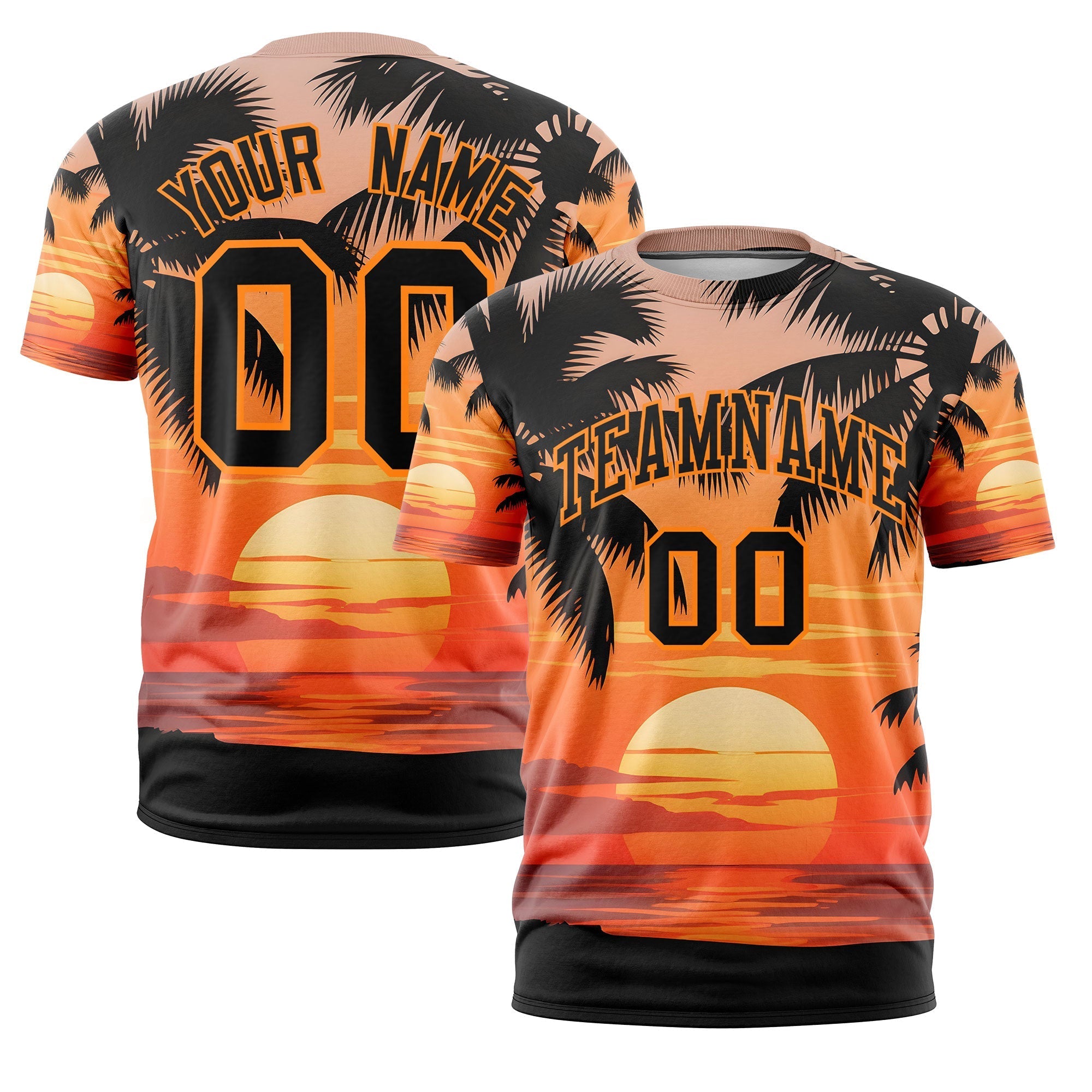 Benutzerdefiniertes T-Shirt im hawaiianischen Stil mit Graffiti-Muster
