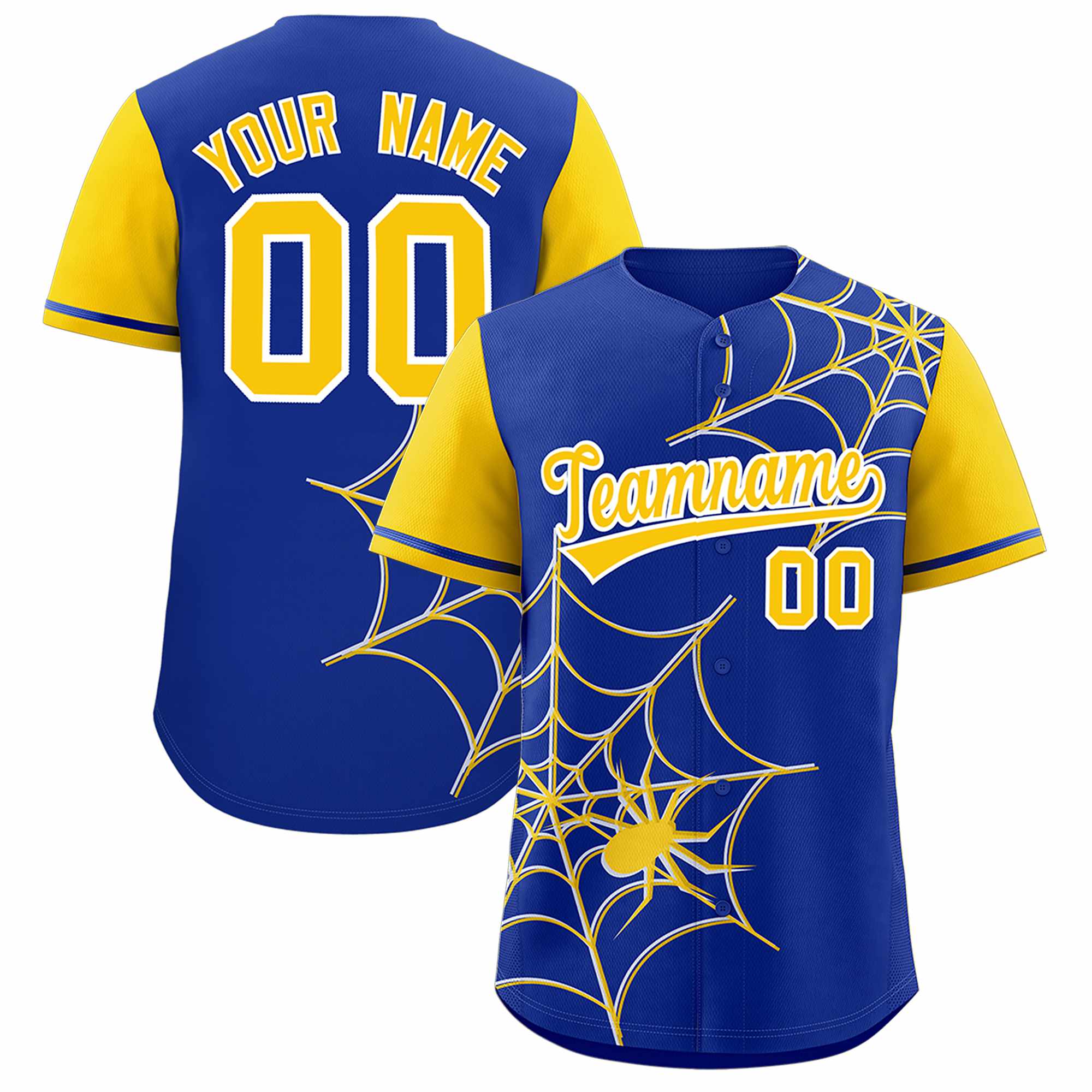 Benutzerdefiniertes Spinnennetz-Muster, Raglanärmel, authentisches Baseball-Trikot