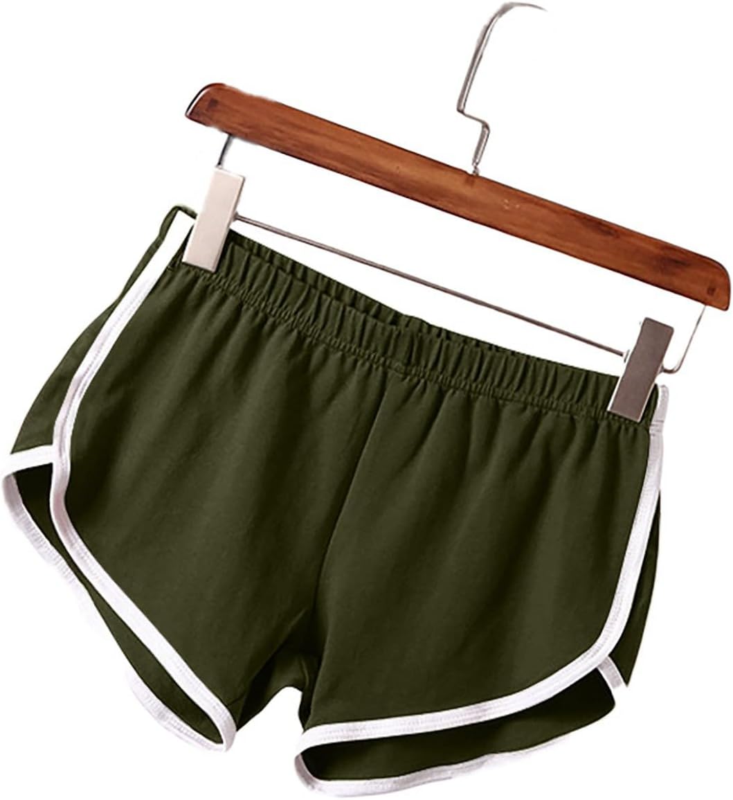 Athletic Shorts for Women 3 Packs Elastic Waist Color Block Lounge Yoga Shorts Comfy Running Biker Workout Shorts