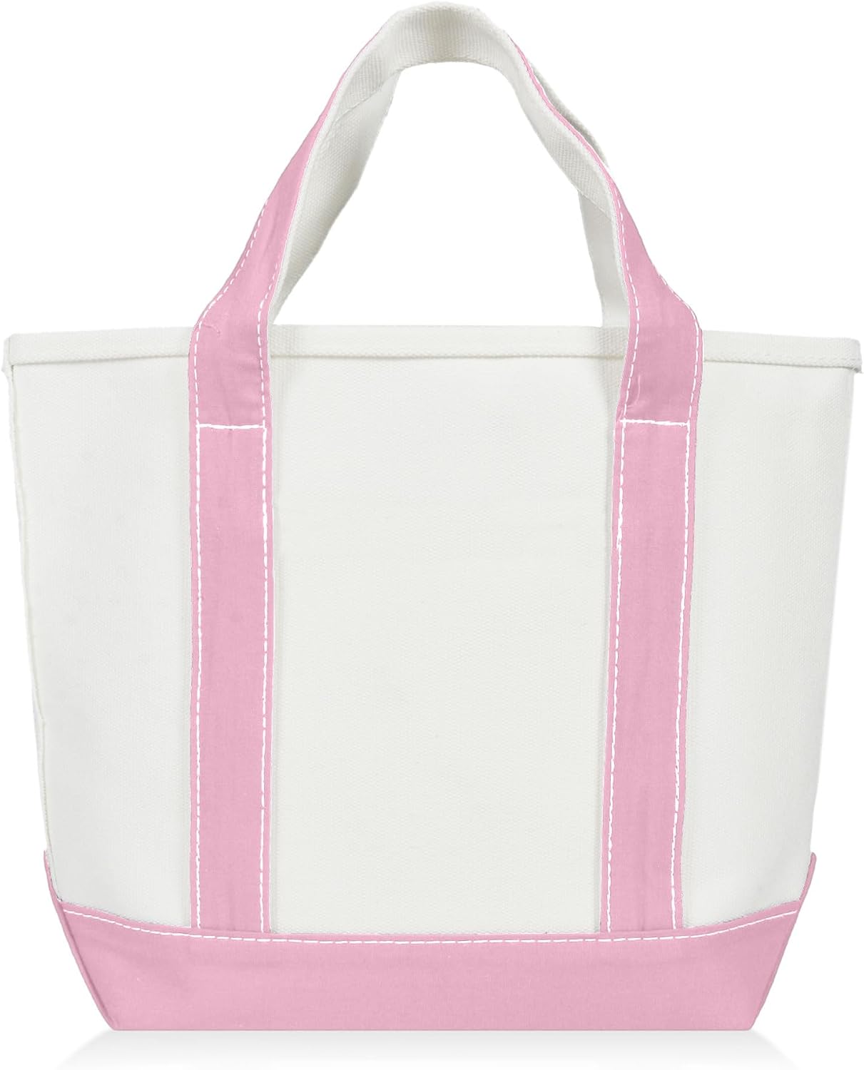 Women's Cotton Canvas Tote Bag White Pink Women's Cotton Canvas Tote Bag White Pink