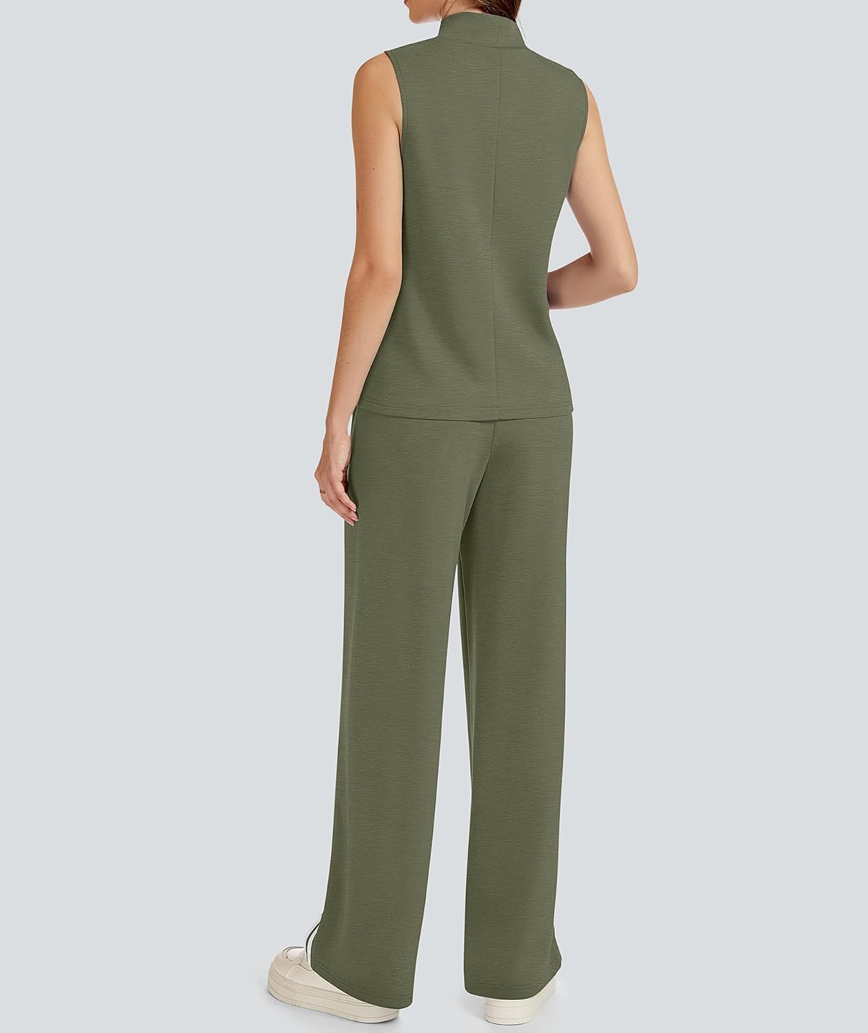 Women's Striped Tank and Wide Leg Pants Track Suit