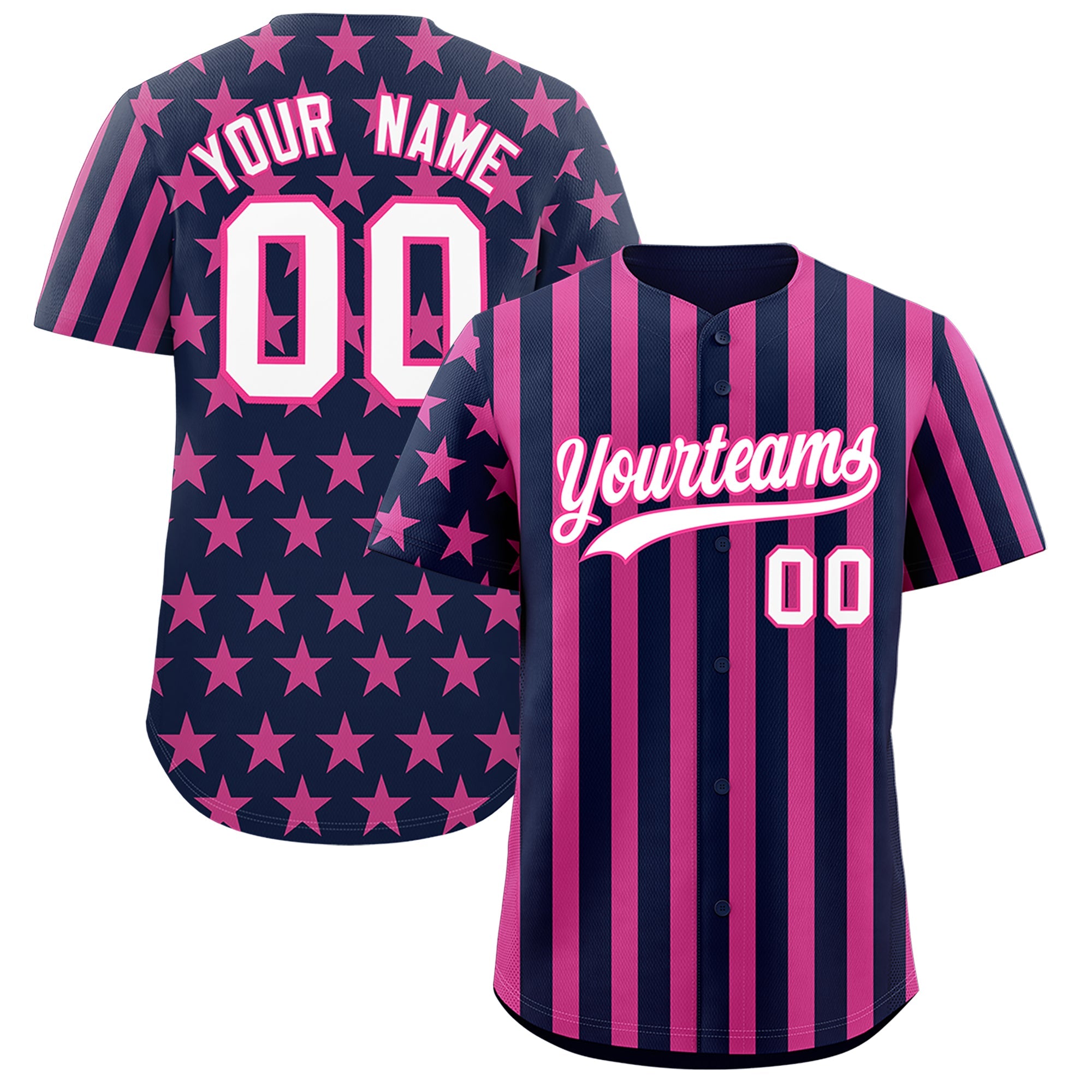 Benutzerdefiniertes Graffiti-Muster-Baseball-Trikot mit amerikanischer Flagge