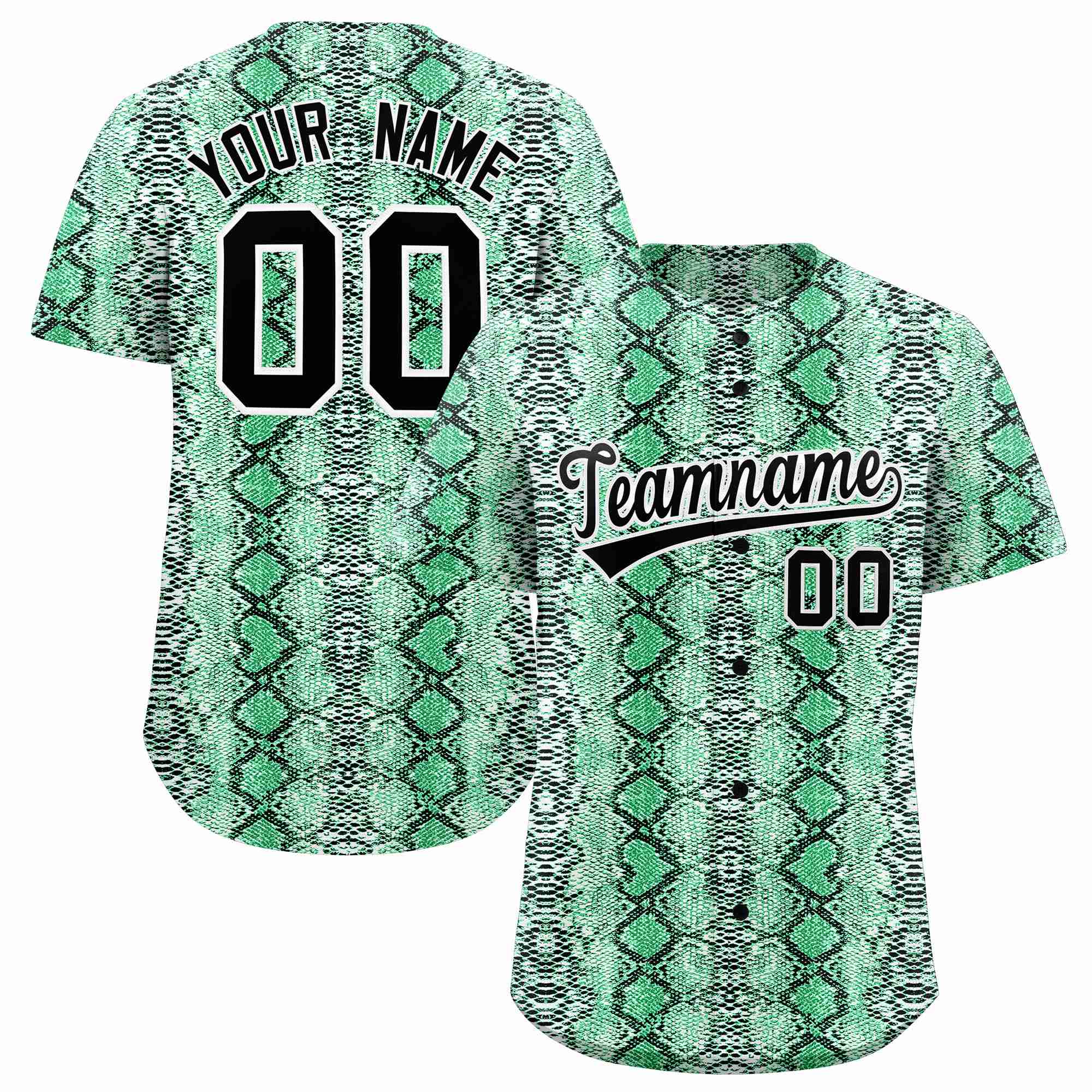 Benutzerdefiniertes authentisches Baseball-Trikot mit mehrfarbigem Schlangenledermuster