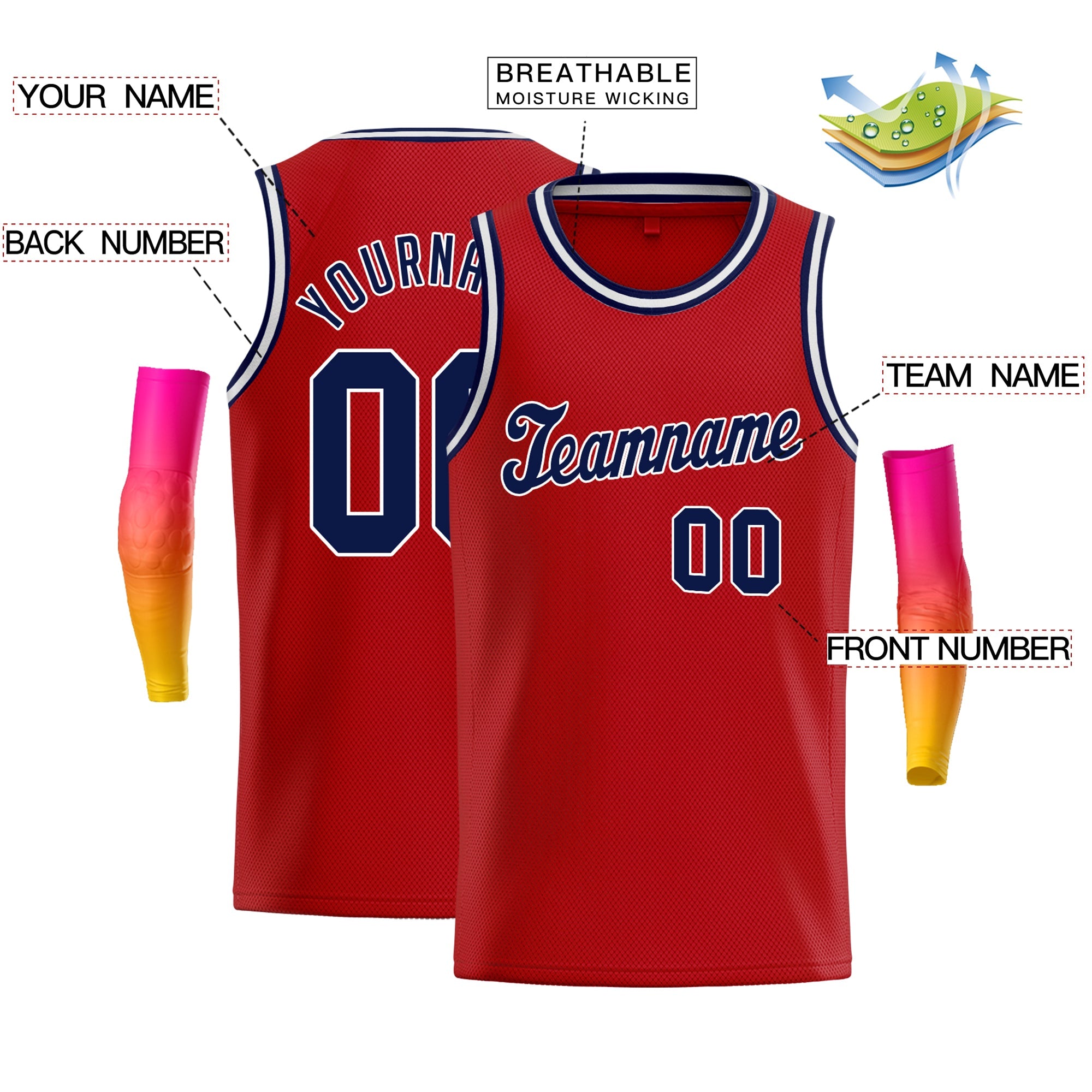 Custom Classic Tops Herren-Freizeit-Basketballtrikot