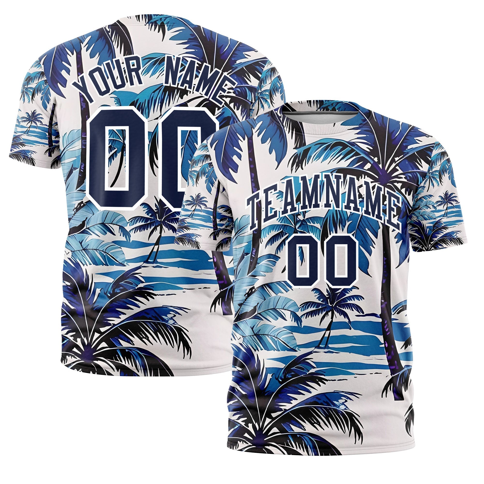 Benutzerdefiniertes T-Shirt im hawaiianischen Stil mit Graffiti-Muster