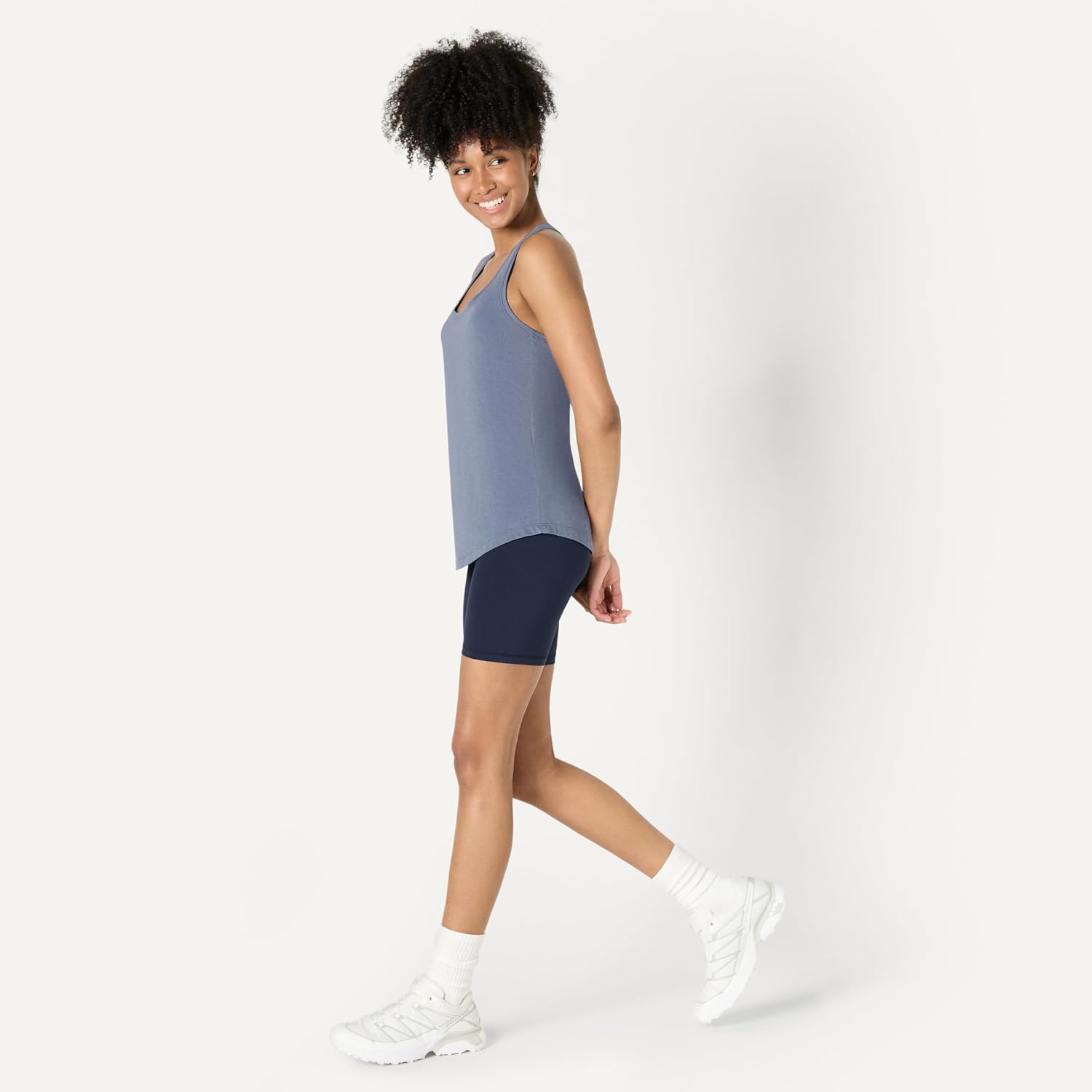 Women's Scoop Neck Racerback Yoga Tank Relaxed Fit