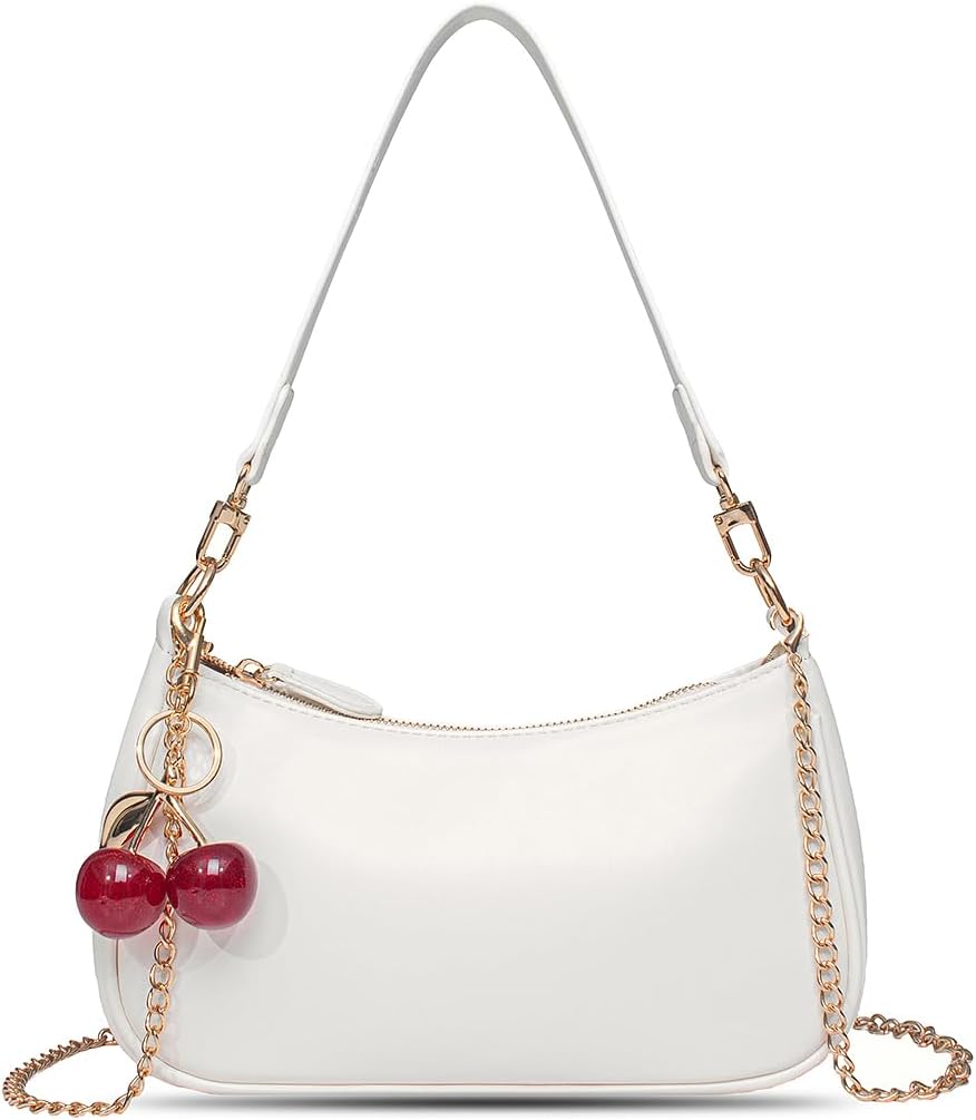 Women's PU Cherry Charm Shoulder Bag