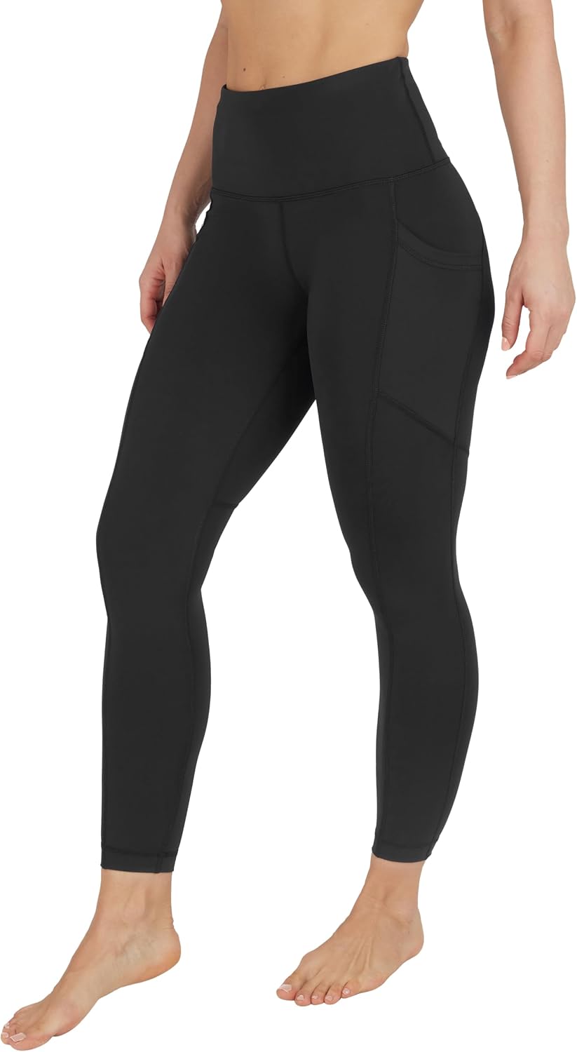 Women's High Waist Yoga Leggings with Pockets (Black)