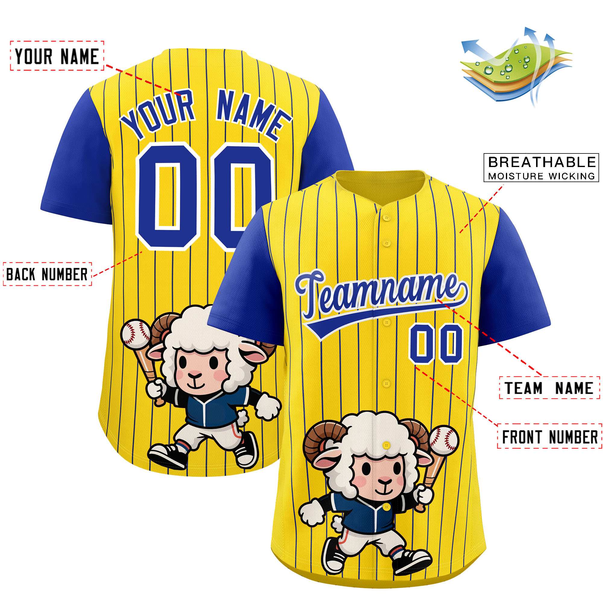 Authentisches Baseball-Trikot mit individuellem Streifen-Tiere-Graffiti-Muster, Raglanärmeln Authentisches Baseball-Trikot mit individuellem Streifen-Tiere-Graffiti-Muster, Raglanärmeln