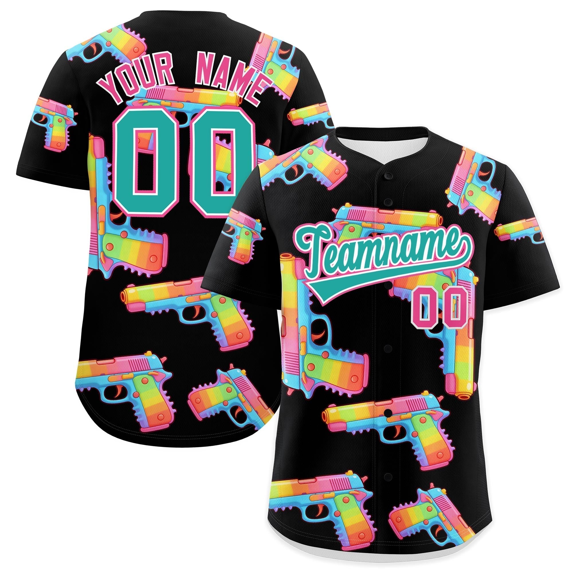 Individuelles, mit Zucker überzogenes, leichtes Baseball-Trikot mit Feuerkraft-Graffiti-Muster